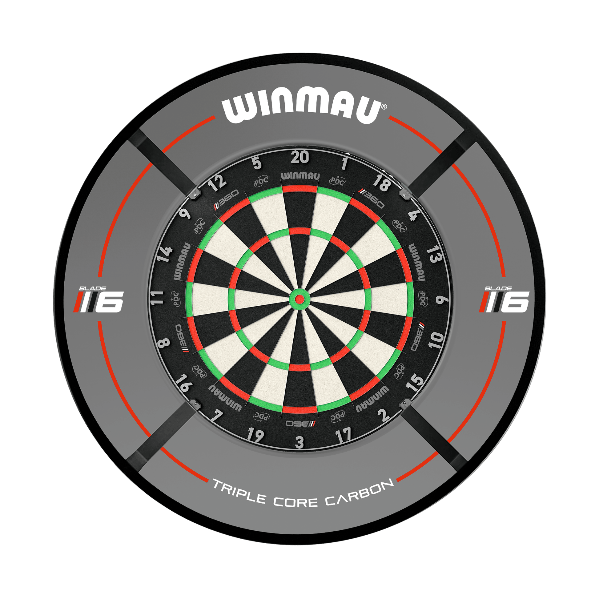 Winmau Blade 6 Dartboard, Surround & Corona Light Bundle Boards