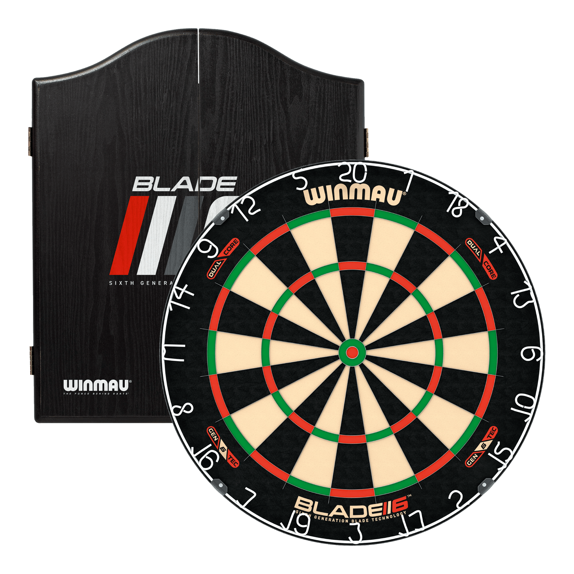 Winmau Blade 6 Dual Core Dartboard & Cabinet Bundle Dartboard Bundles
