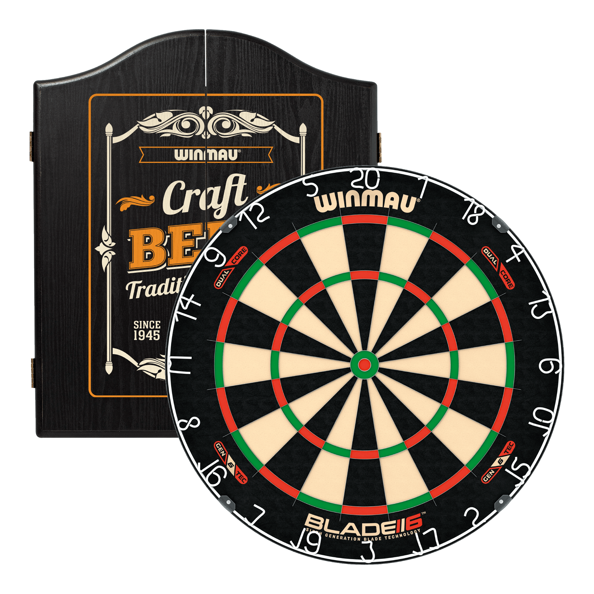 Winmau Blade 6 Dual Core Dartboard & Cabinet Bundle Dartboard Bundles