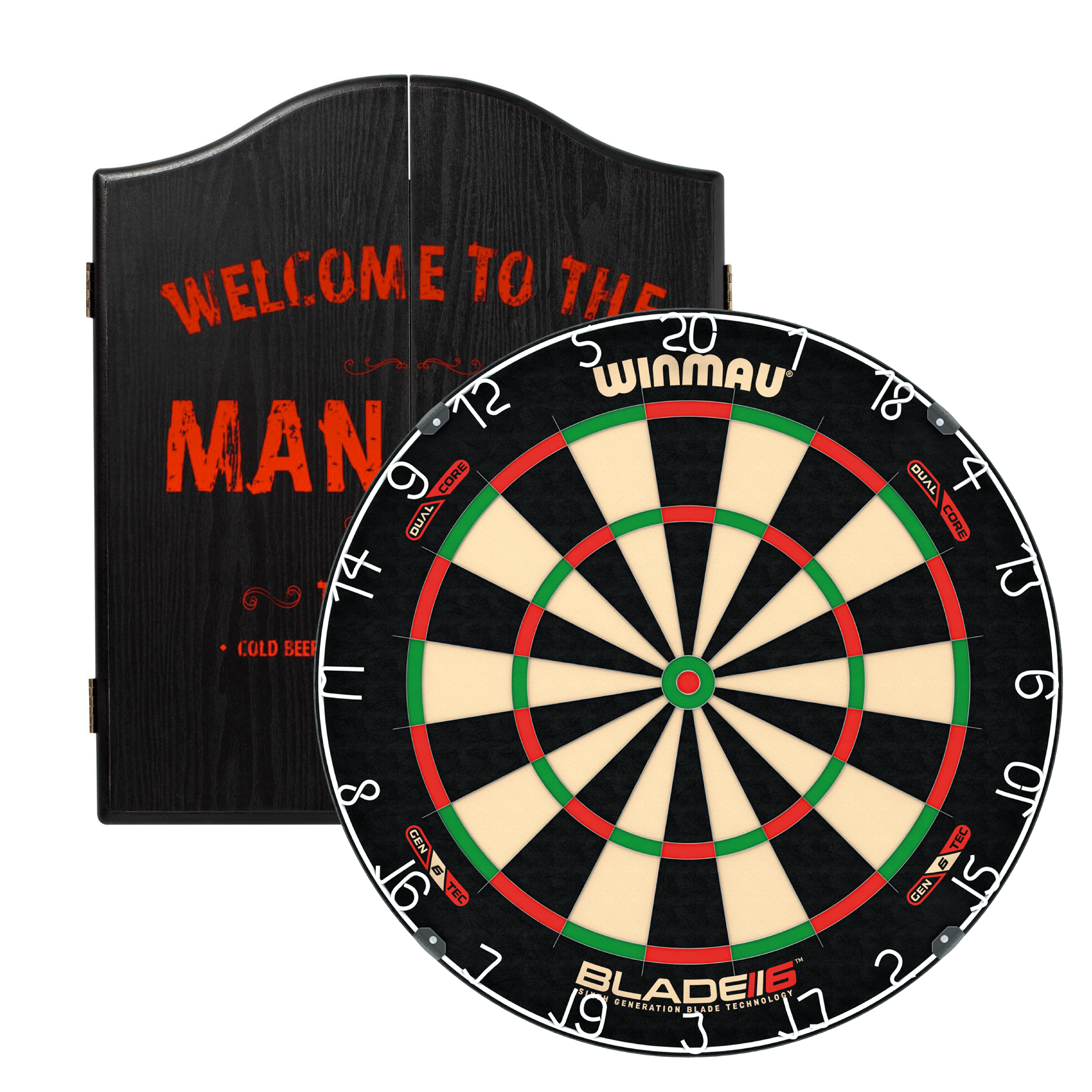 Winmau Blade 6 Dual Core Dartboard & Cabinet Bundle Dartboard Bundles