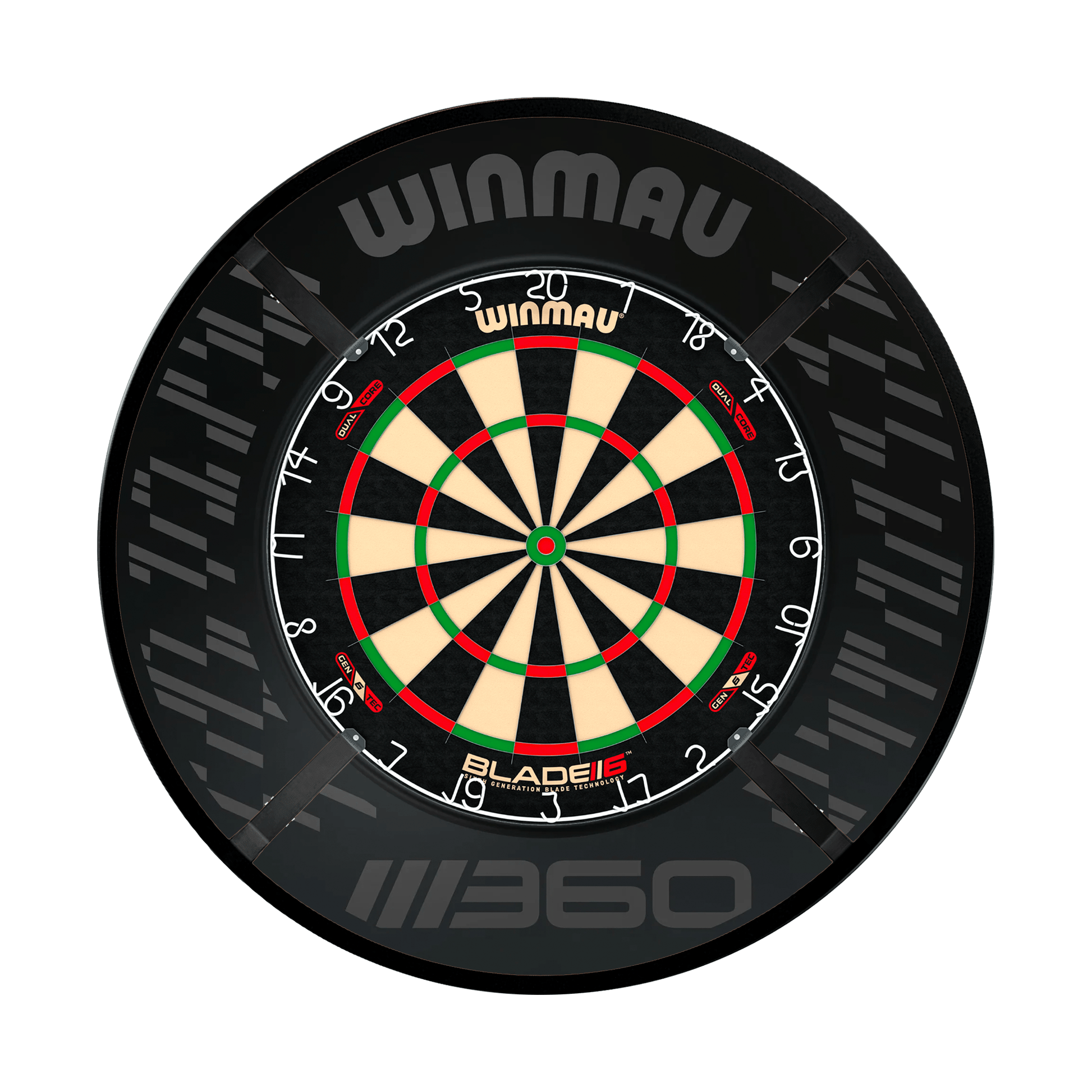 Winmau Blade 6 Dual Core Dartboard, Surround & Corona Light Bundle Blade 6 Dual Core / Blade 360 / Target Corona Vision Boards