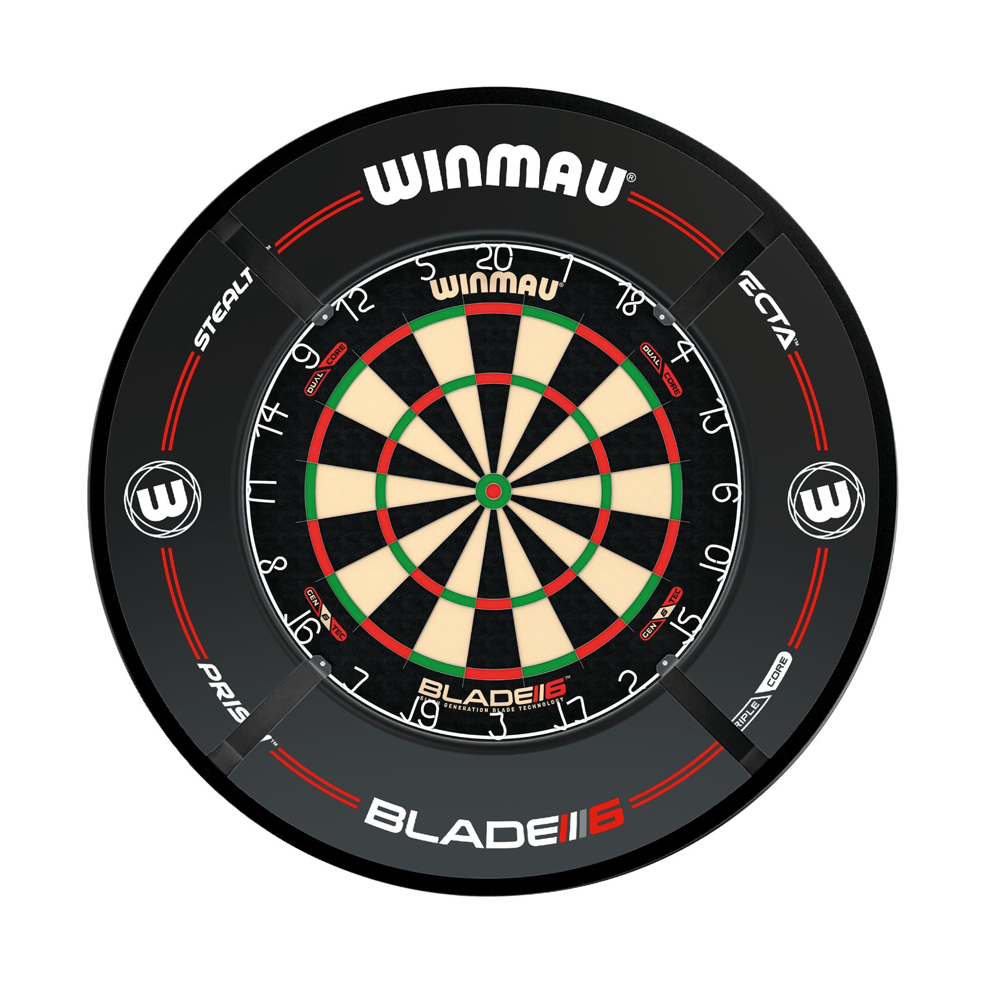 Winmau Blade 6 Dual Core Dartboard, Surround & Corona Light Bundle Blade 6 Dual Core / Pro-Line Black / Target Corona Vision Boards