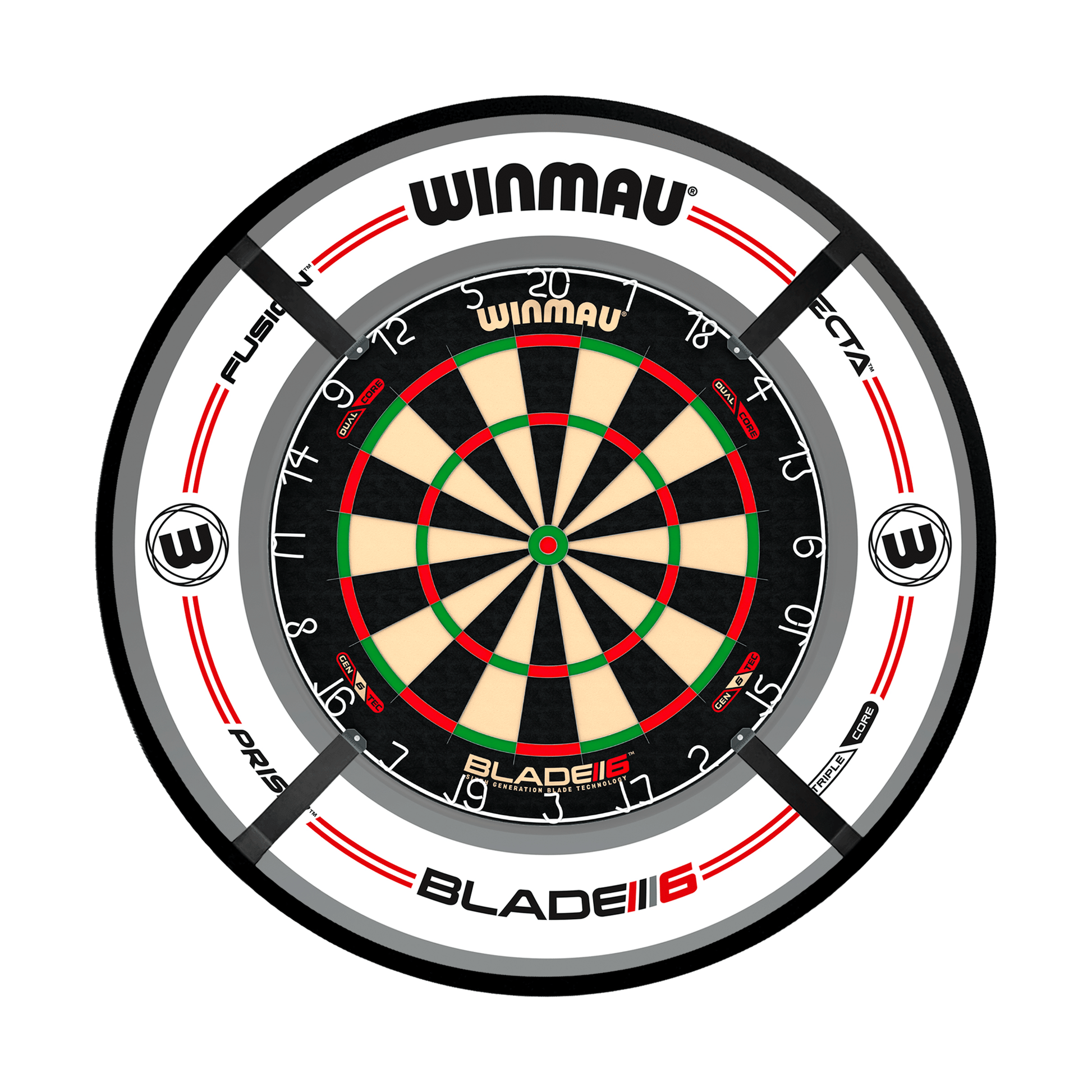 Winmau Blade 6 Dual Core Dartboard, Surround & Corona Light Bundle Blade 6 Dual Core / Pro-Line White / Target Corona Vision Boards