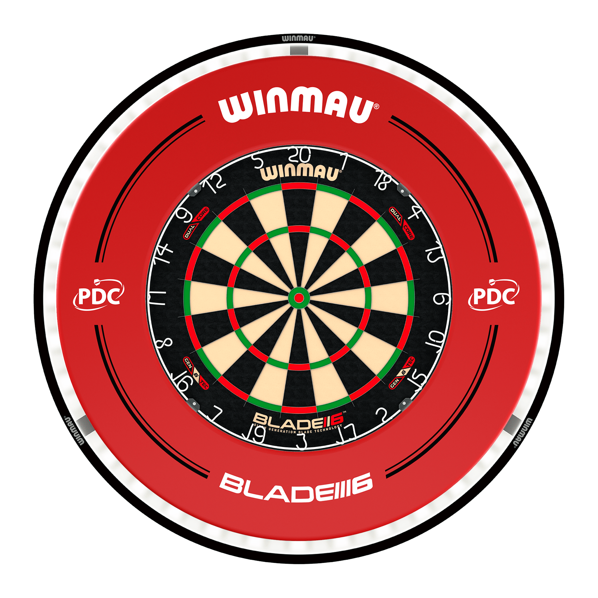 Winmau Blade 6 Dual Core Dartboard, Surround & Plasma Light Bundle Dartboard Bundles