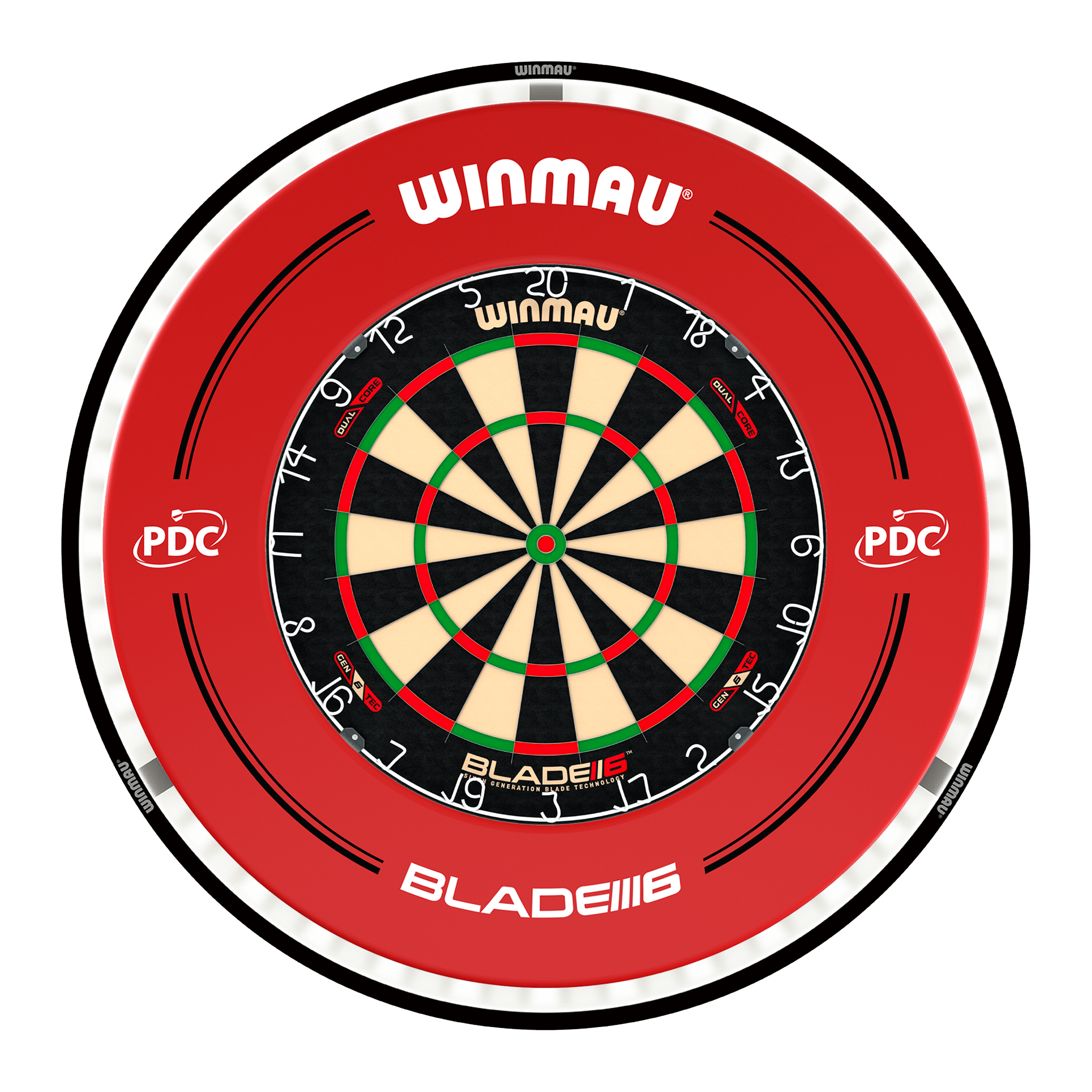 Winmau Blade 6 Dual Core Dartboard, Surround & Plasma Light Bundle Dartboard Bundles