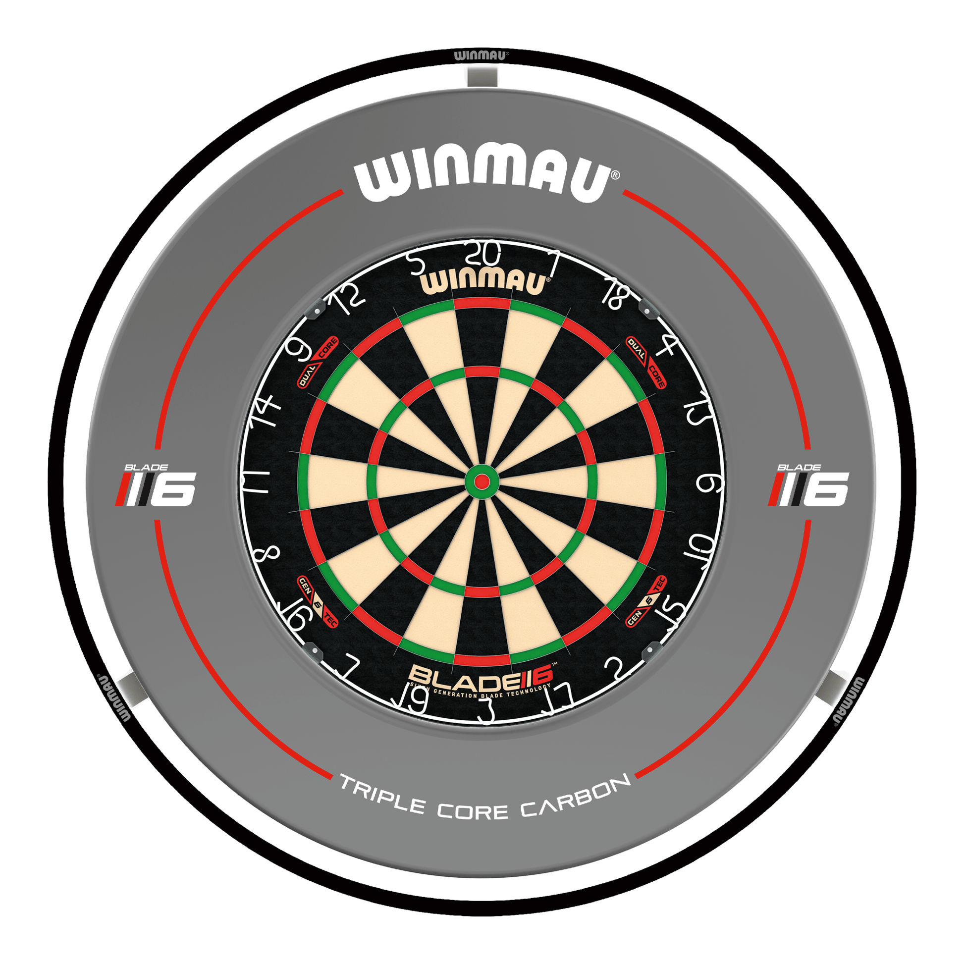 Winmau Blade 6 Dual Core Dartboard, Surround & Plasma Light Bundle Dartboard Bundles
