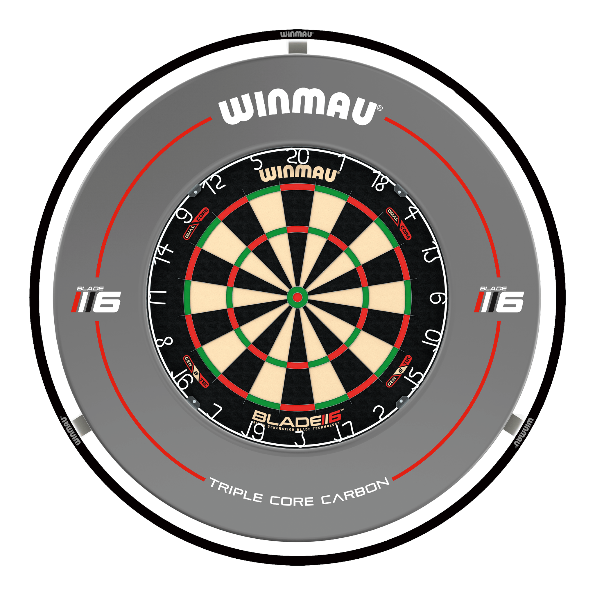 Winmau Blade 6 Dual Core Dartboard, Surround & Plasma Light Bundle Dartboard Bundles