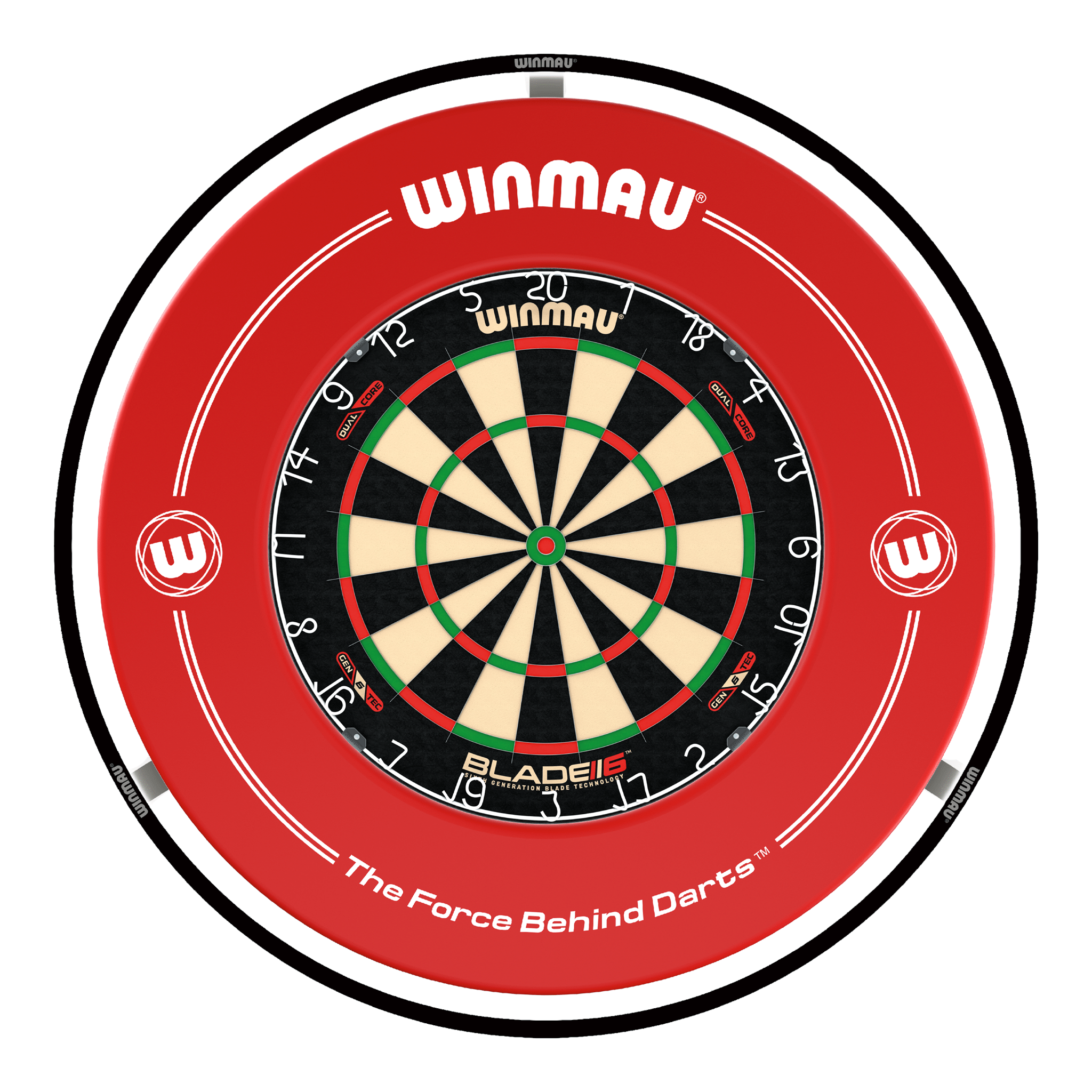 Winmau Blade 6 Dual Core Dartboard, Surround & Plasma Light Bundle Dartboard Bundles