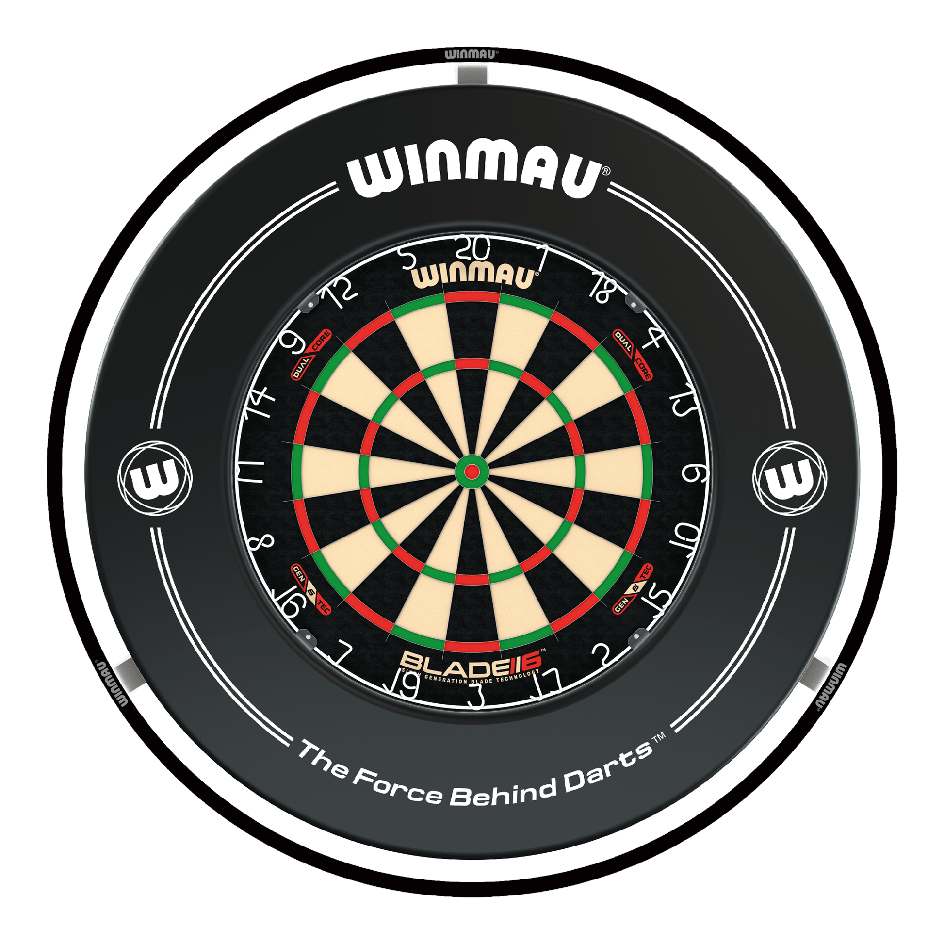 Winmau Blade 6 Dual Core Dartboard, Surround & Plasma Light Bundle Dartboard Bundles