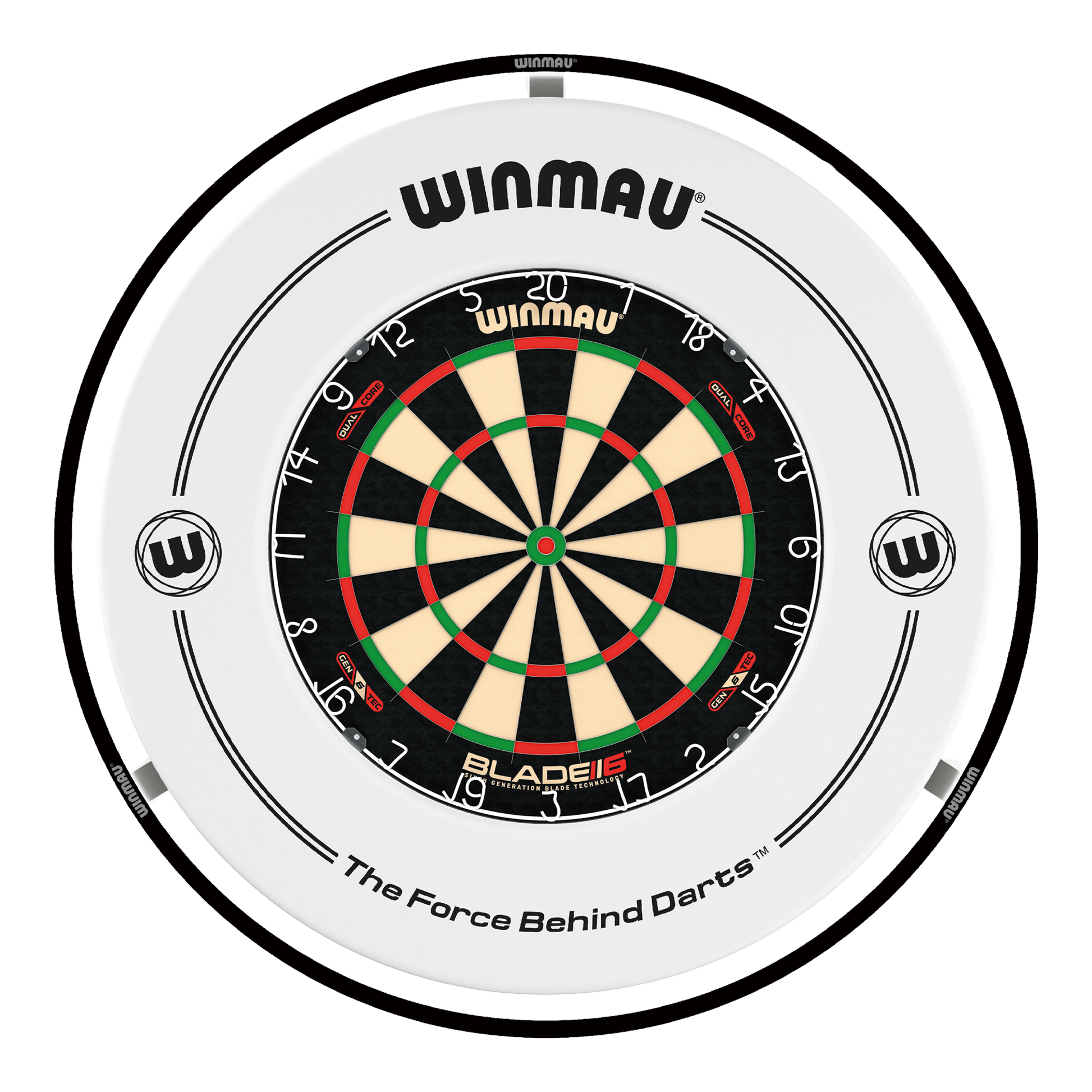 Winmau Blade 6 Dual Core Dartboard, Surround & Plasma Light Bundle Dartboard Bundles