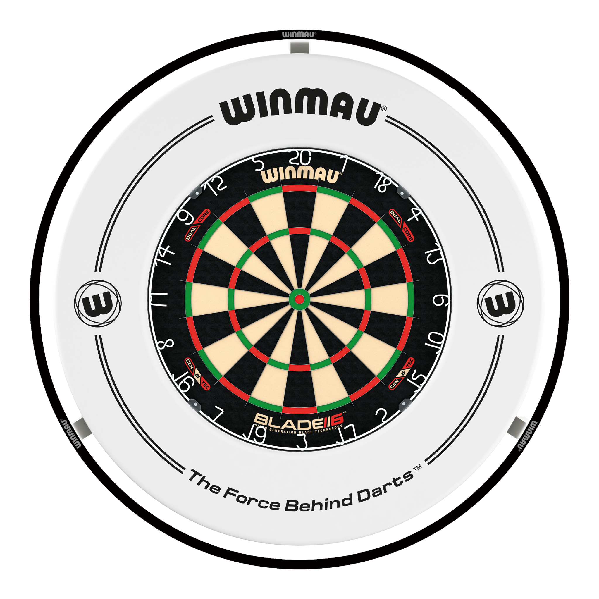 Winmau Blade 6 Dual Core Dartboard, Surround & Plasma Light Bundle Dartboard Bundles
