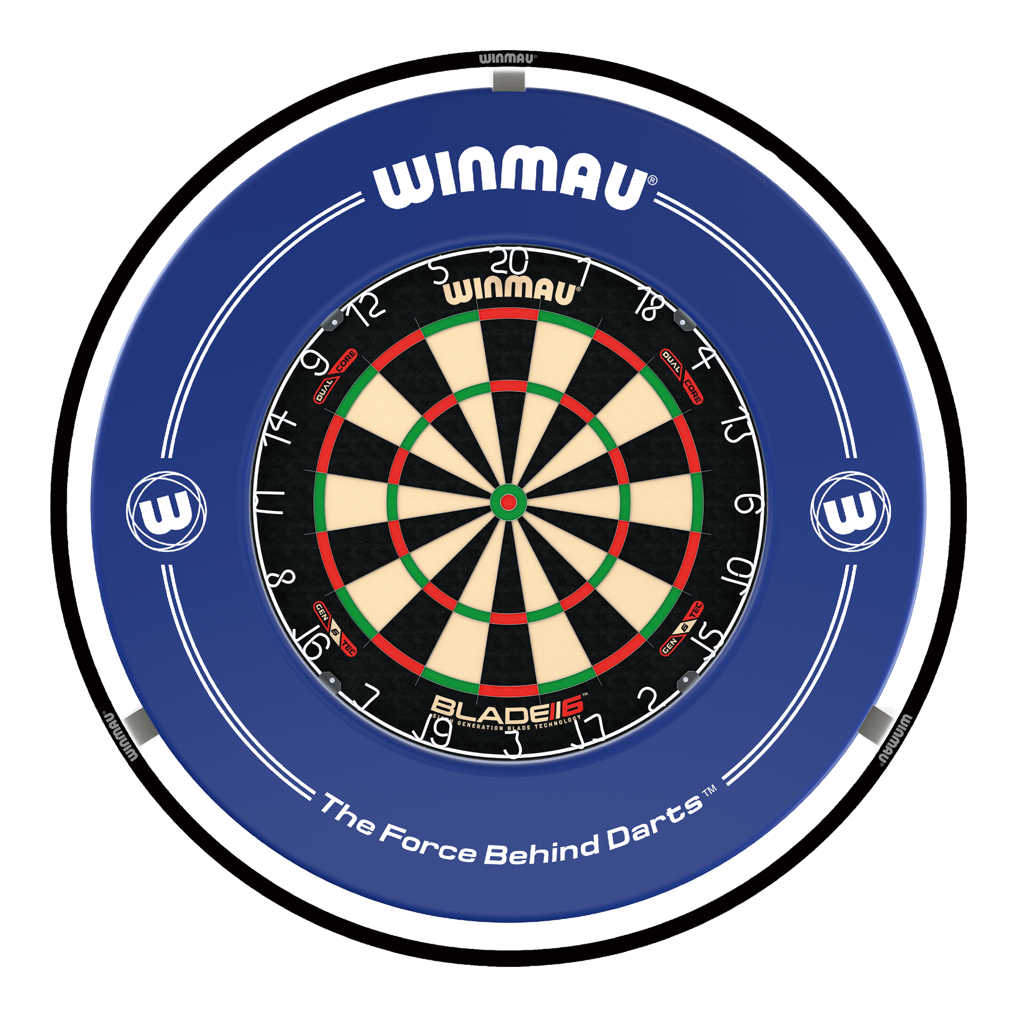 Winmau Blade 6 Dual Core Dartboard, Surround & Plasma Light Bundle Dartboard Bundles