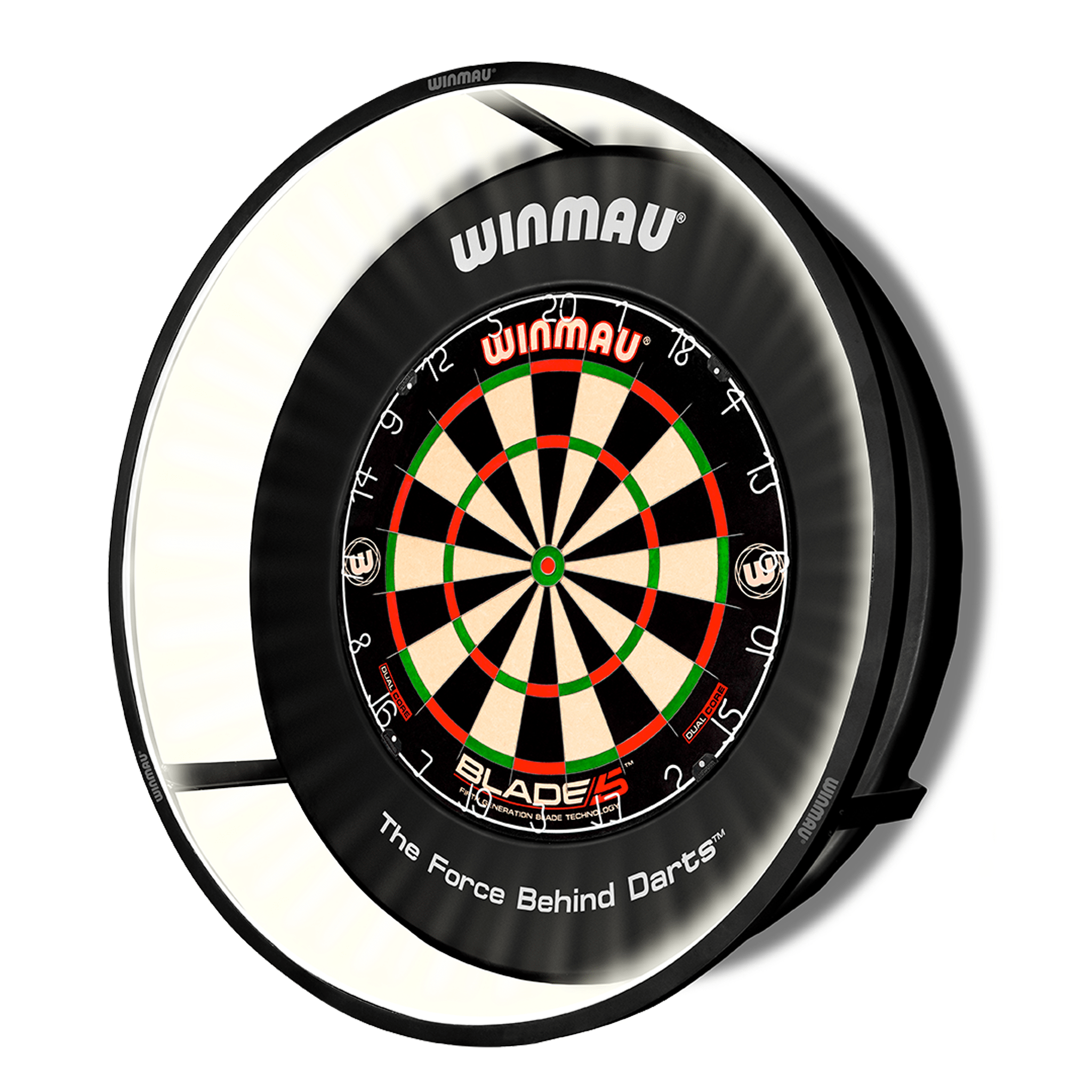 Winmau Blade 6 Dual Core Dartboard, Surround & Plasma Light Bundle Dartboard Bundles