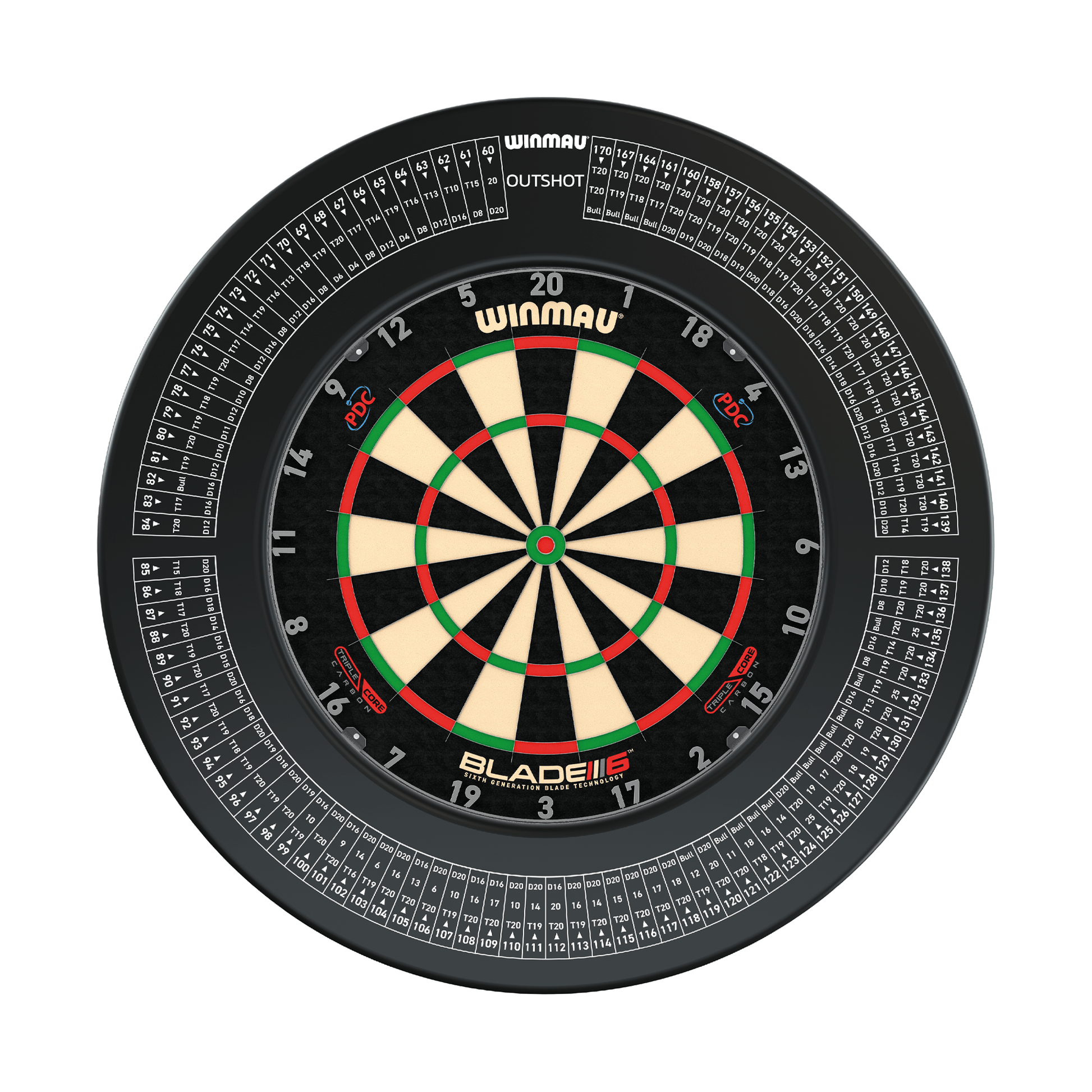 Winmau Blade 6 Triple Core Dartboard & Surround Bundle Blade 6 Triple Core / Out Shot Boards