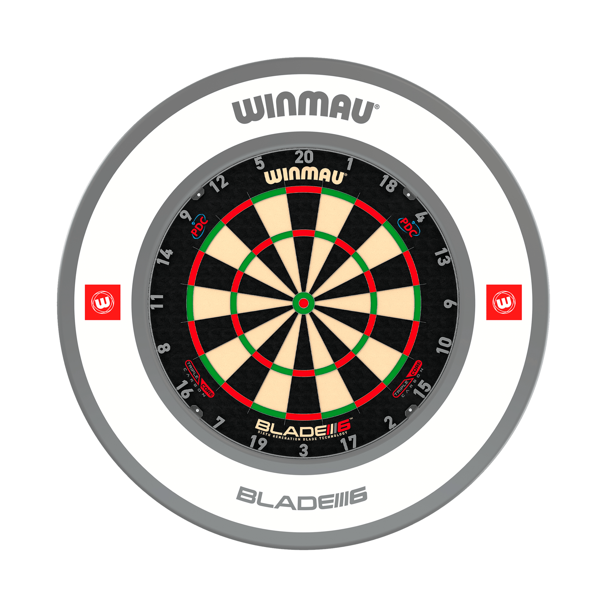 Winmau Blade 6 Triple Core Dartboard & Surround Bundle Blade 6 Triple Core / Pro 1.0 White Boards