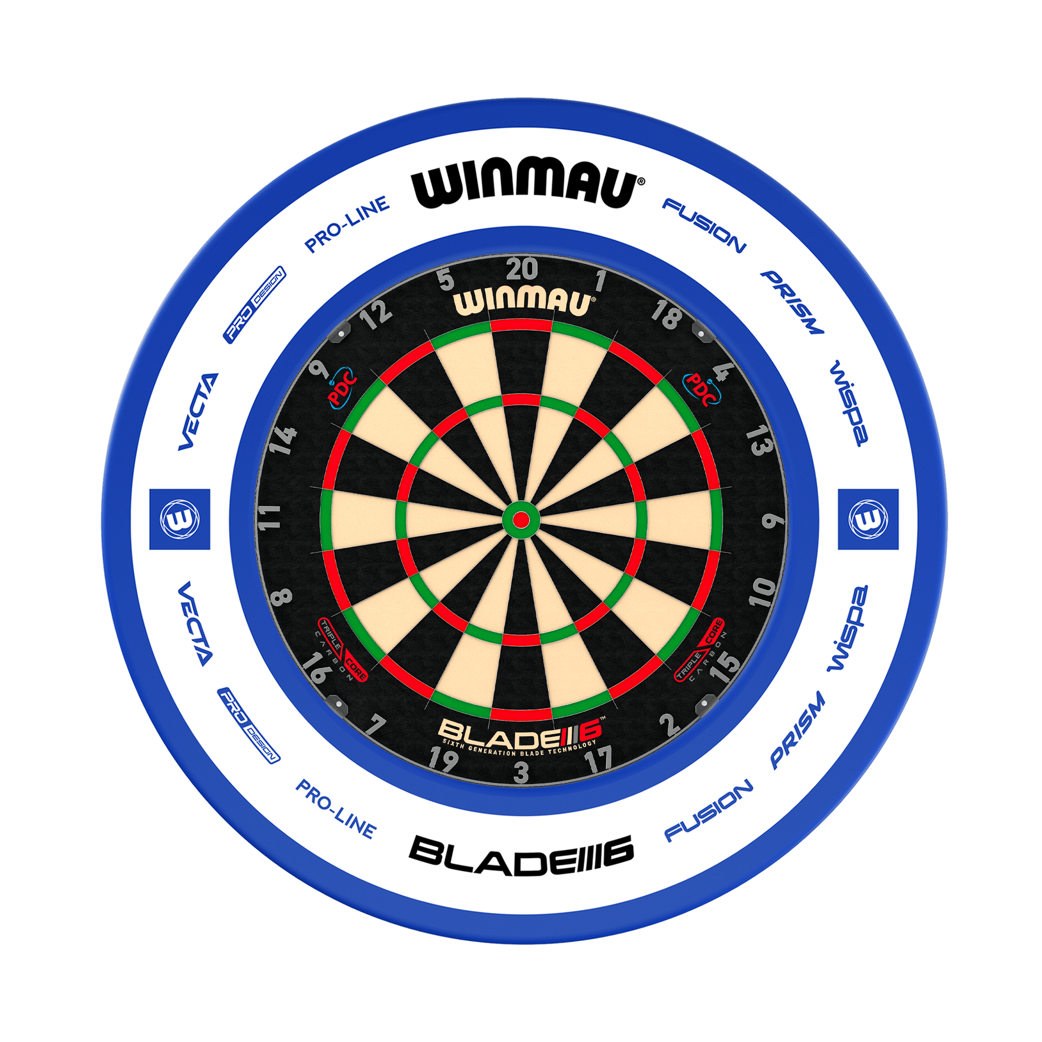 Winmau Blade 6 Triple Core Dartboard & Surround Bundle Blade 6 Triple Core / Pro 2.0 Blue Boards