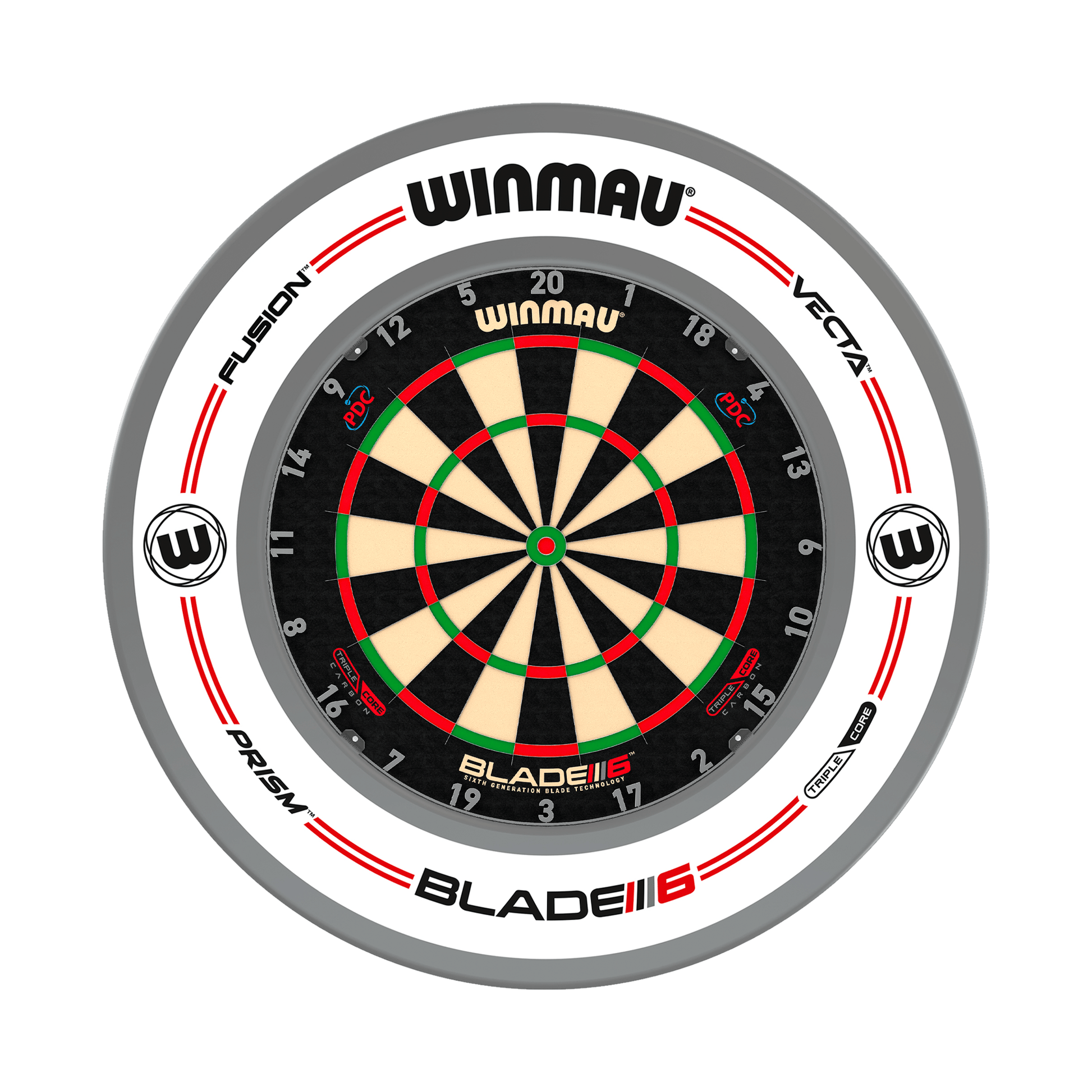 Winmau Blade 6 Triple Core Dartboard & Surround Bundle Blade 6 Triple Core / Pro-Line White Boards