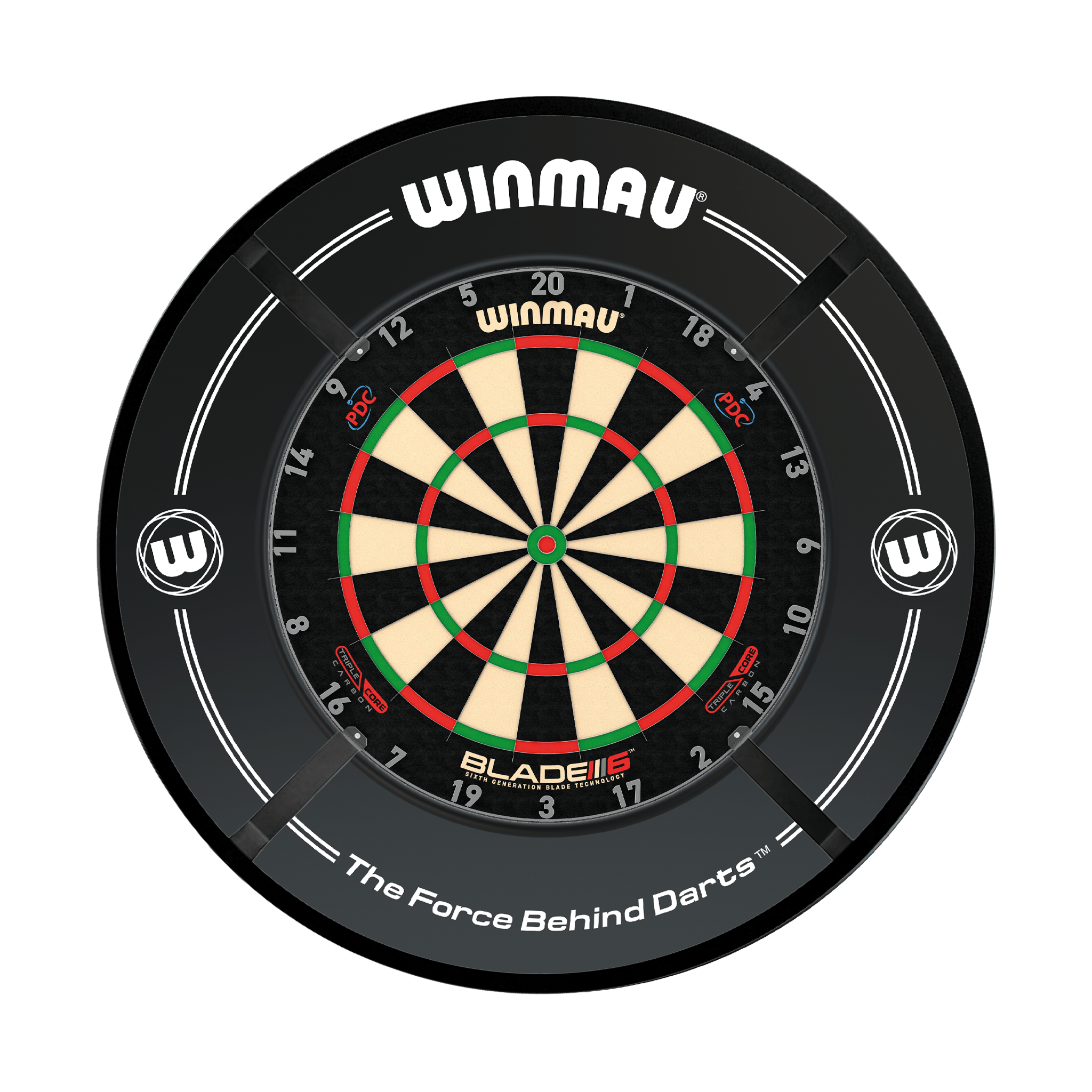 Winmau Blade 6 Triple Core Dartboard, Surround & Corona Light Bundle Blade 6 Triple Core / Black / Target Corona Vision Boards