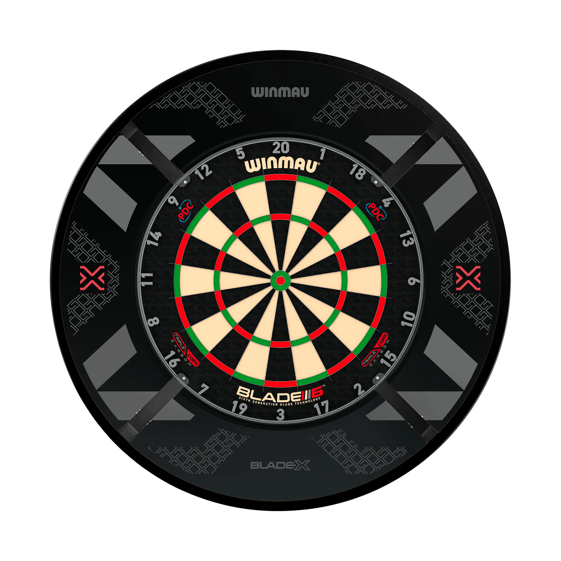 Winmau Blade 6 Triple Core Dartboard, Surround & Corona Light Bundle Blade 6 Triple Core / Blade X / Target Corona Vision Boards