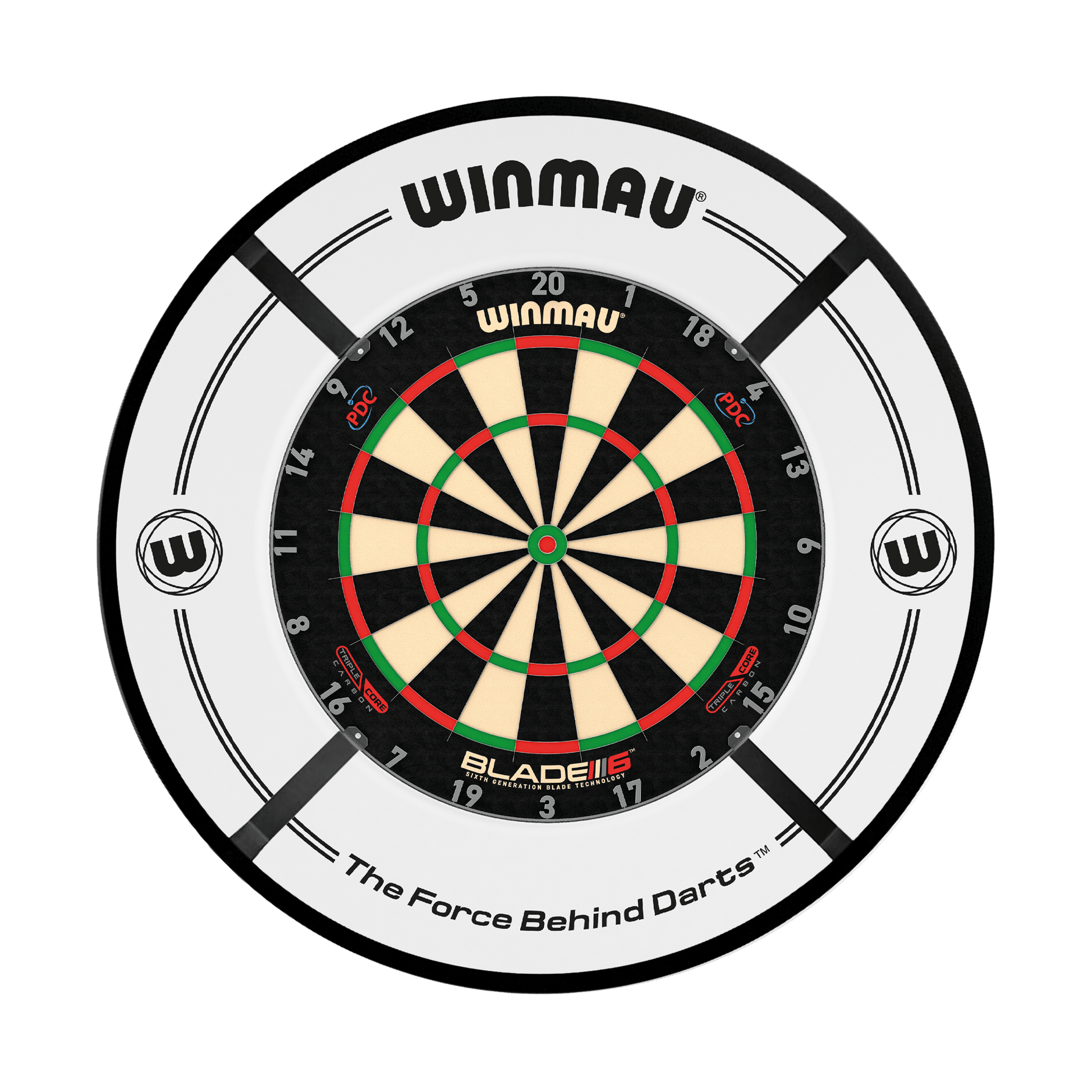Winmau Blade 6 Triple Core Dartboard, Surround & Corona Light Bundle Blade 6 Triple Core / White / Target Corona Vision Boards