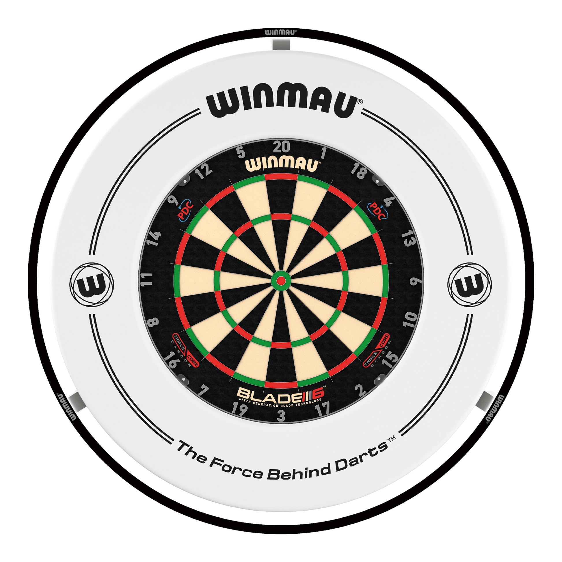 Winmau Blade 6 Triple Core Dartboard, Surround & Plasma Light Bundle Dartboard Bundles