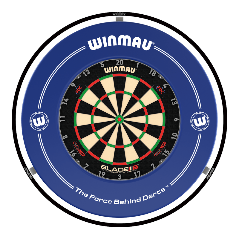 Winmau Blade 6 Triple Core Dartboard, Surround & Plasma Light Bundle Dartboard Bundles