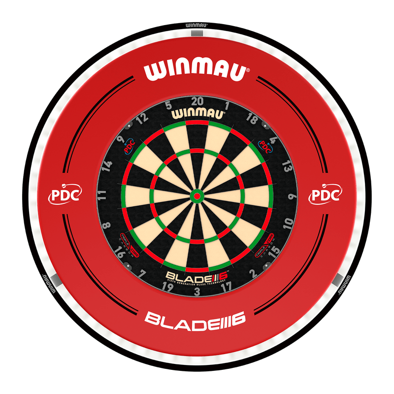 Winmau Blade 6 Triple Core Dartboard, Surround & Plasma Light Bundle Dartboard Bundles