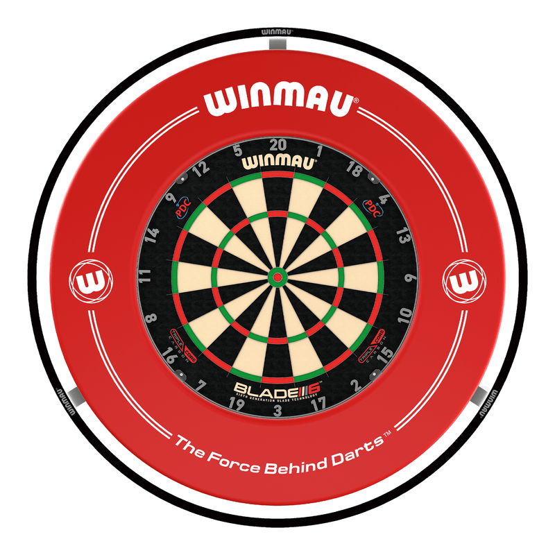 Winmau Blade 6 Triple Core Dartboard, Surround & Plasma Light Bundle Dartboard Bundles