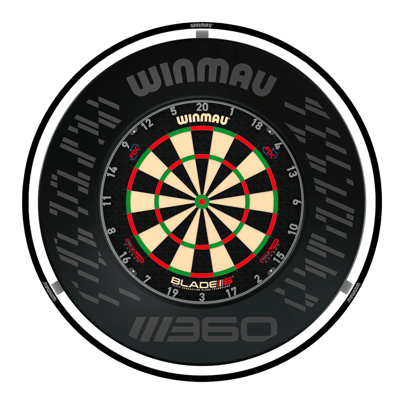 Winmau Blade 6 Triple Core Dartboard, Surround & Plasma Light Bundle Dartboard Bundles