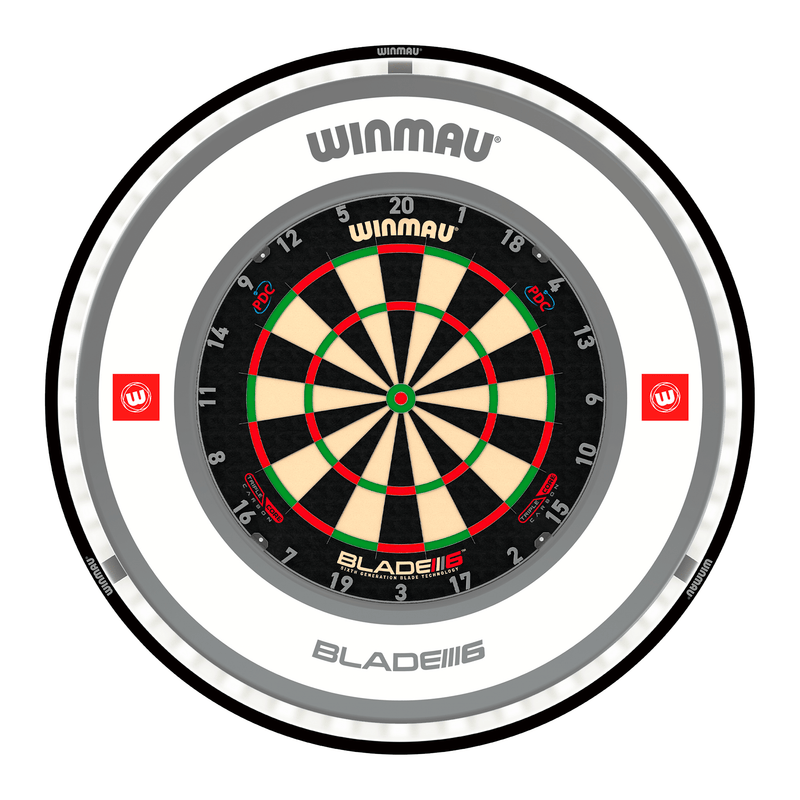 Winmau Blade 6 Triple Core Dartboard, Surround & Plasma Light Bundle Dartboard Bundles