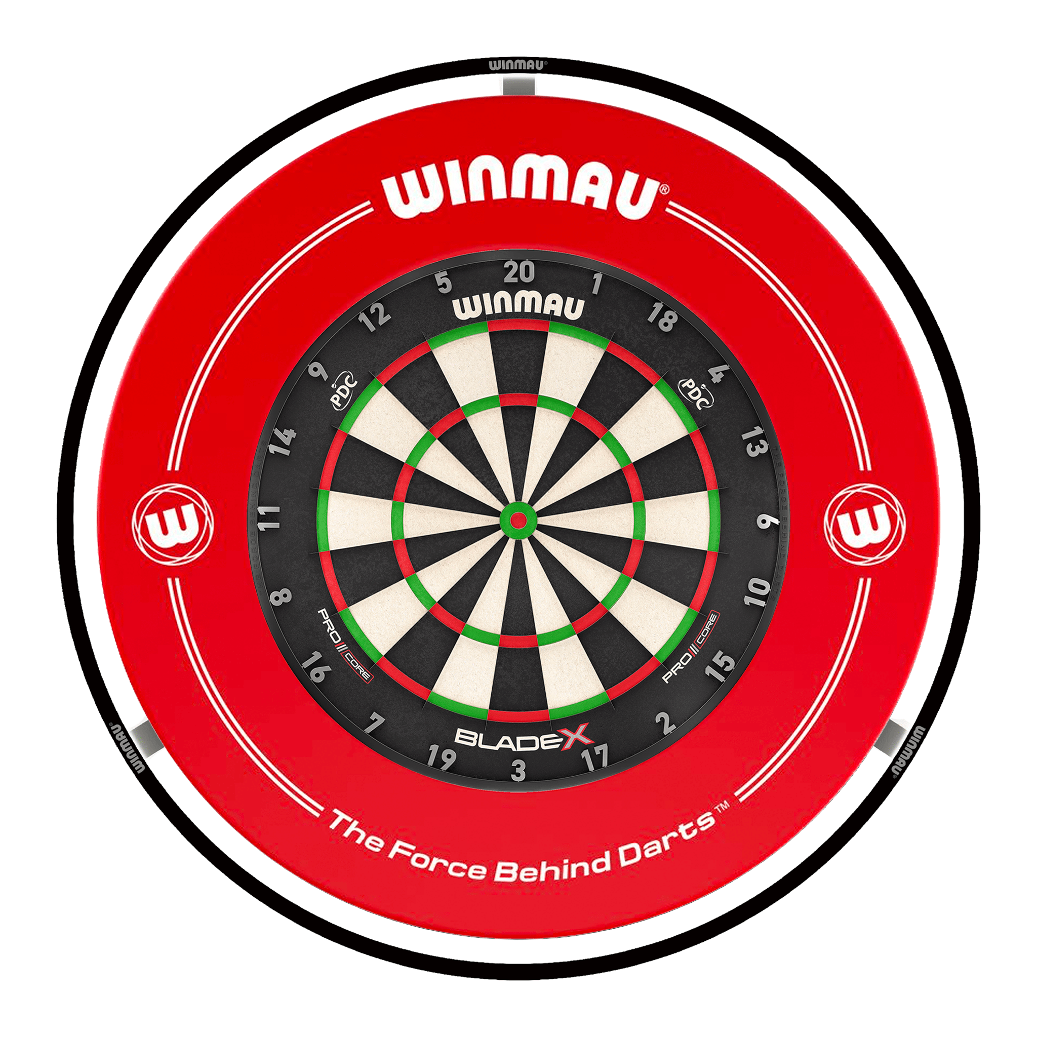 Winmau Blade X Dartboard, Surround & Black Plasma Light Bundle Blade X / Red / Winmau Plasma Black Boards