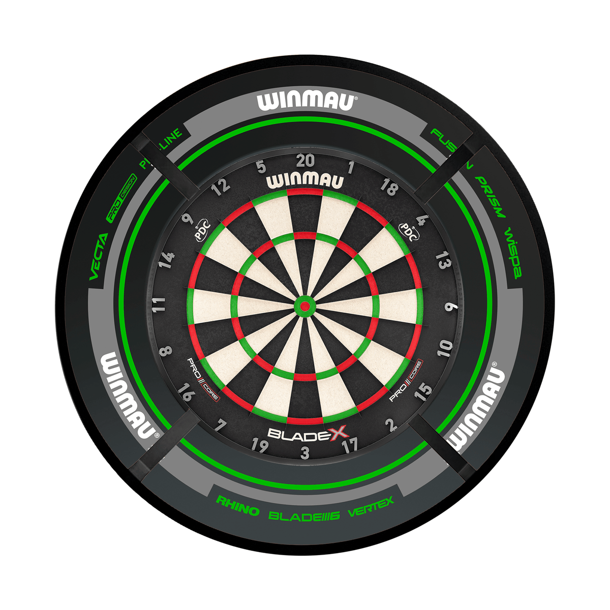 Winmau Blade X Dartboard, Surround & Corona Light Bundle Dartboard Bundles