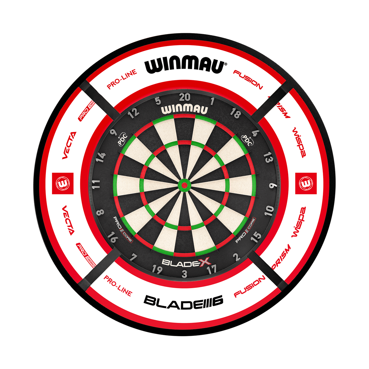 Winmau Blade X Dartboard, Surround & Corona Light Bundle Dartboard Bundles