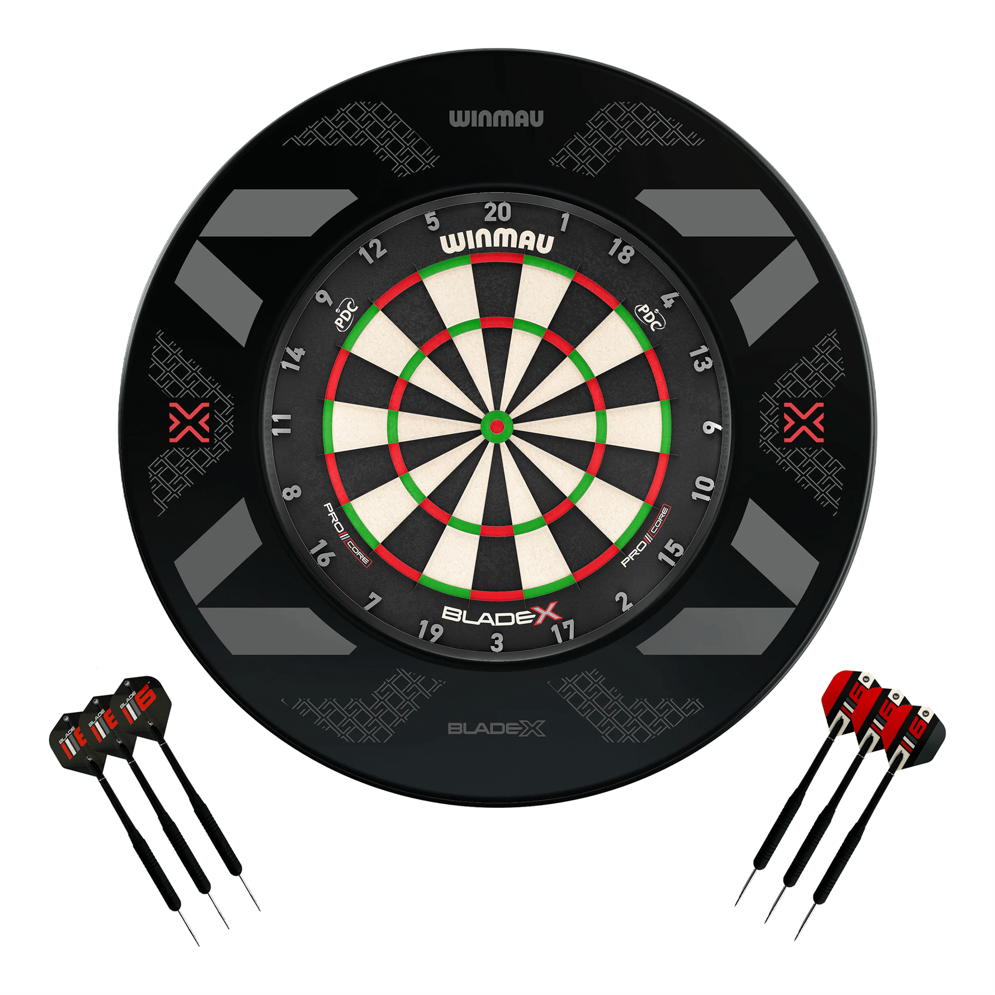 Winmau Blade X Dartboard, Surround & Darts - Complete Darts Set Blade X / Blade X Boards