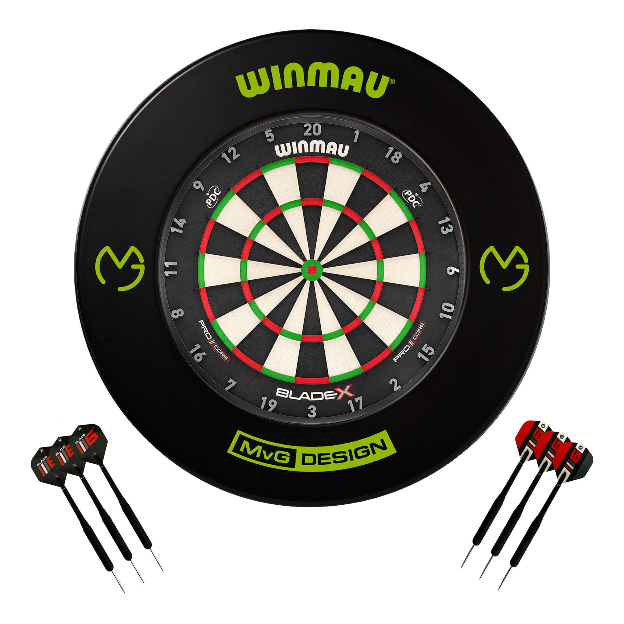 Winmau Blade X Dartboard, Surround & Darts - Complete Darts Set Blade X / MvG Boards
