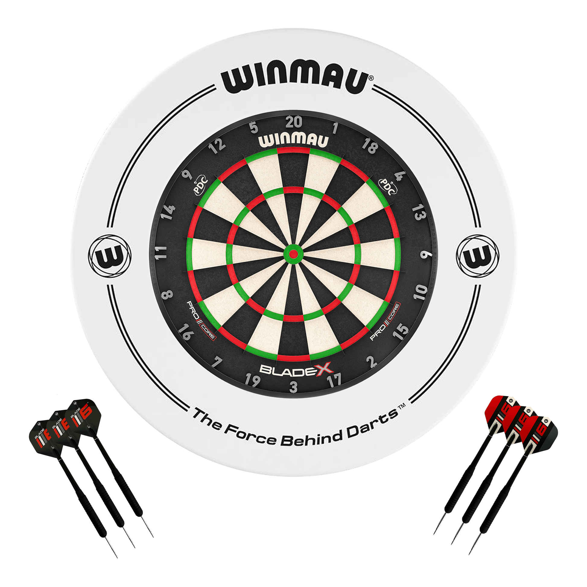 Winmau Blade X Dartboard, Surround & Darts - Complete Darts Set Blade X / White Boards