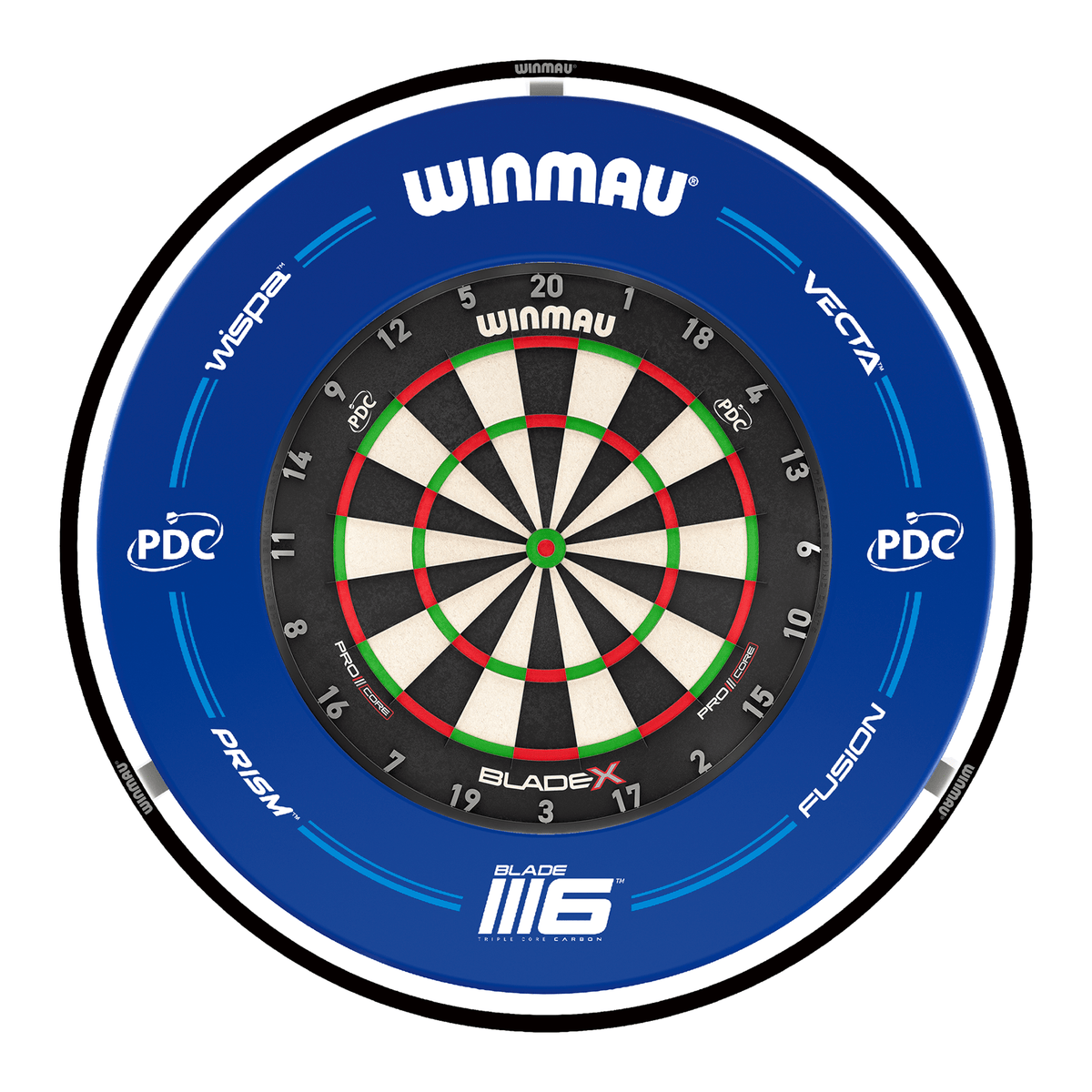 Winmau Blade X Dartboard, Surround & Plasma Light Bundle Dartboard Bundles