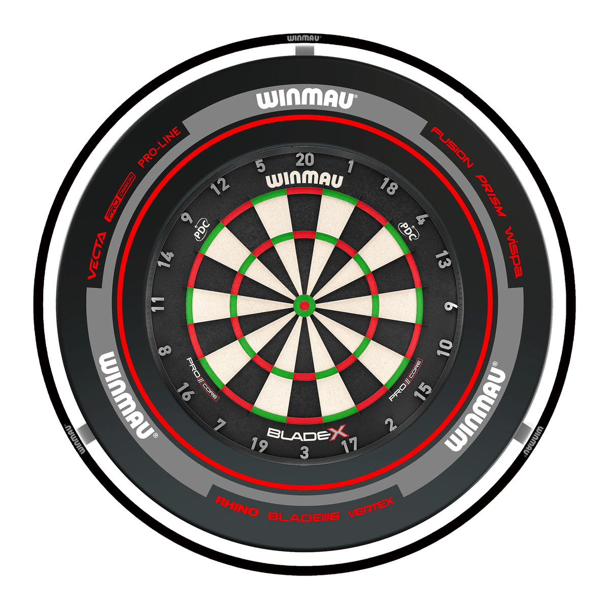 Winmau Blade X Dartboard, Surround & Plasma Light Bundle Dartboard Bundles