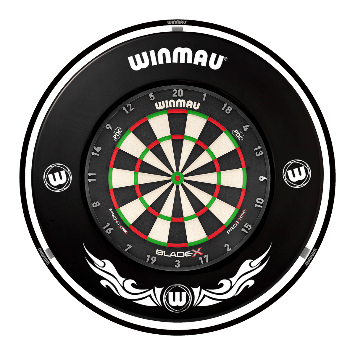 Winmau Blade X Dartboard, Surround & Plasma Light Bundle Dartboard Bundles