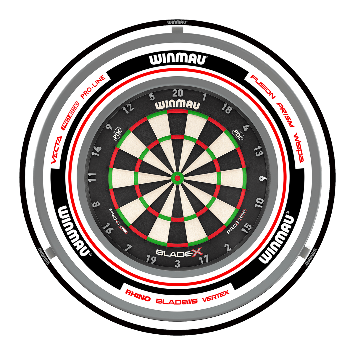 Winmau Blade X Dartboard, Surround & Plasma Light Bundle Dartboard Bundles
