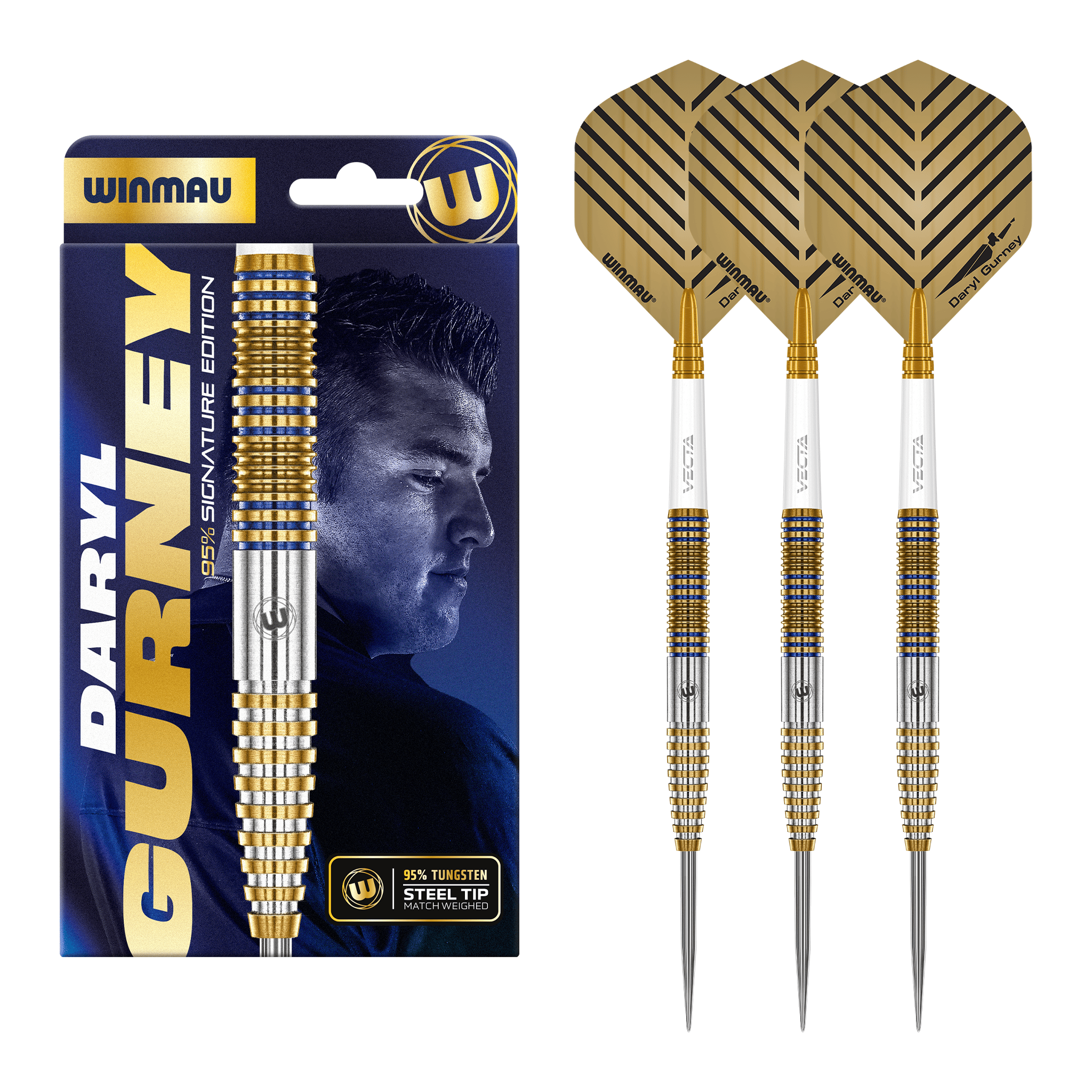 Winmau Daryl Gurney Signature Edition - 95% Tungsten Steel Tip Darts 23 Grams Darts