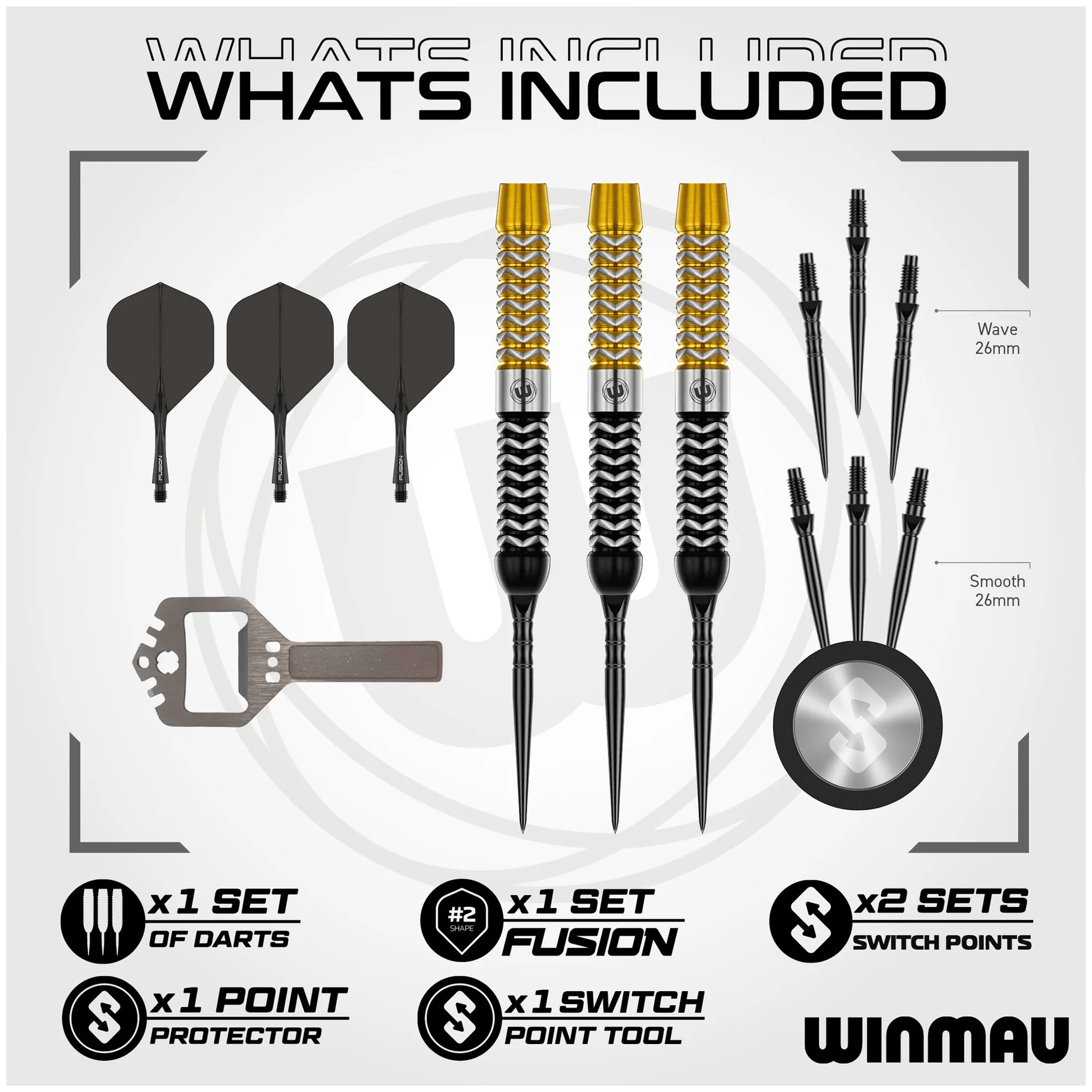 Winmau Exion Switch Point - 90% Tungsten Steel Tip Darts Darts
