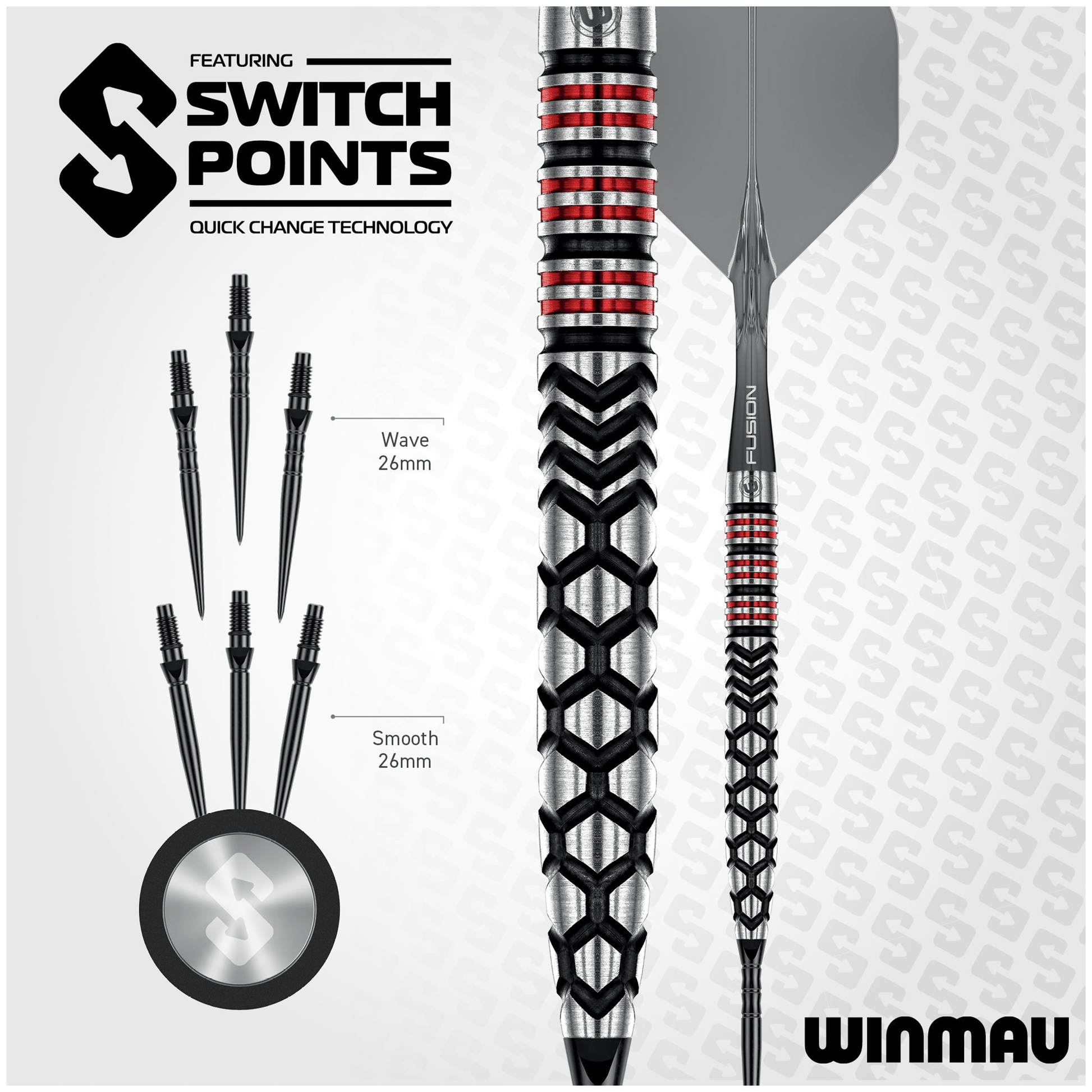 Winmau Fornax Tapered Switch Point - 90% Tungsten Steel Tip Darts Darts