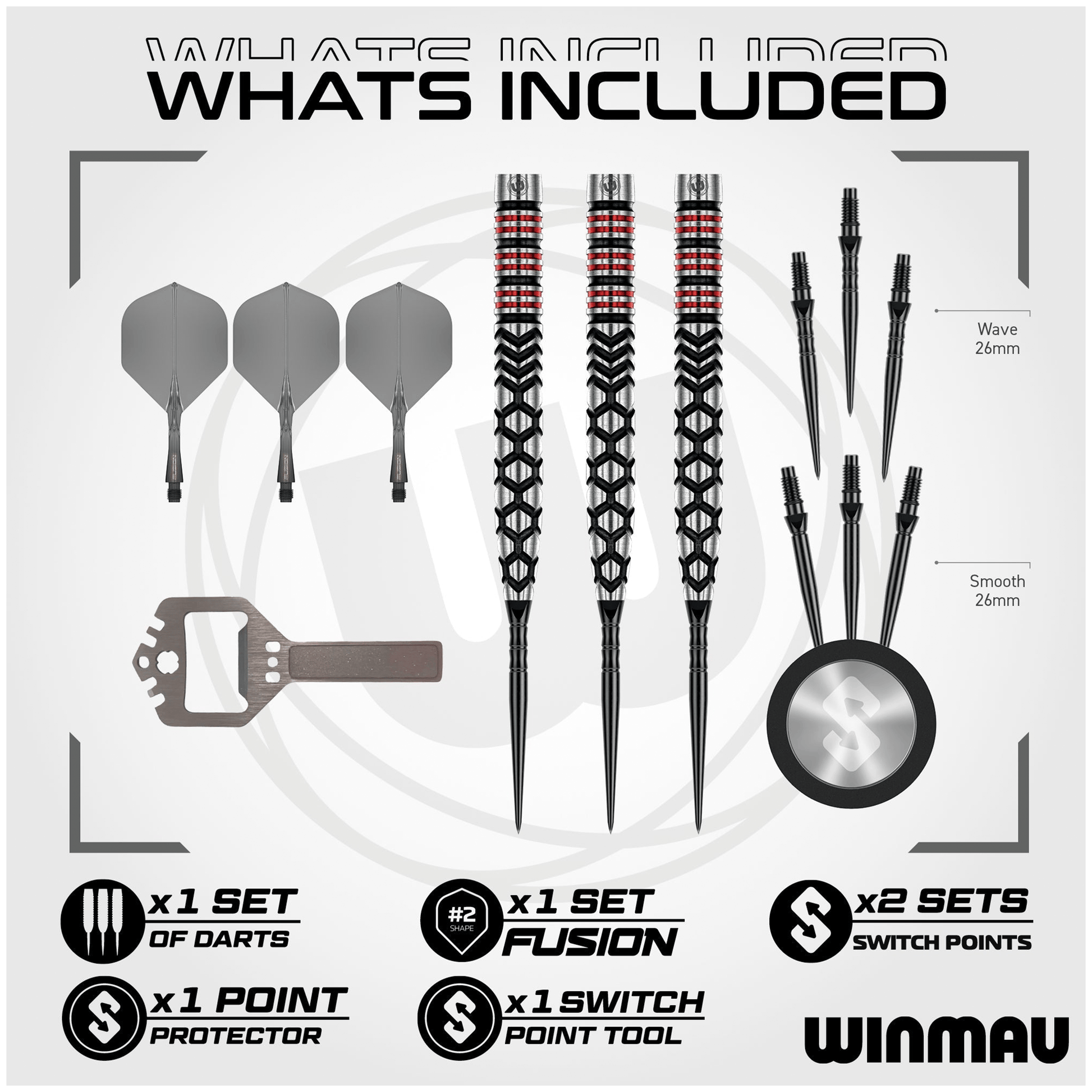 Winmau Fornax Tapered Switch Point - 90% Tungsten Steel Tip Darts Darts