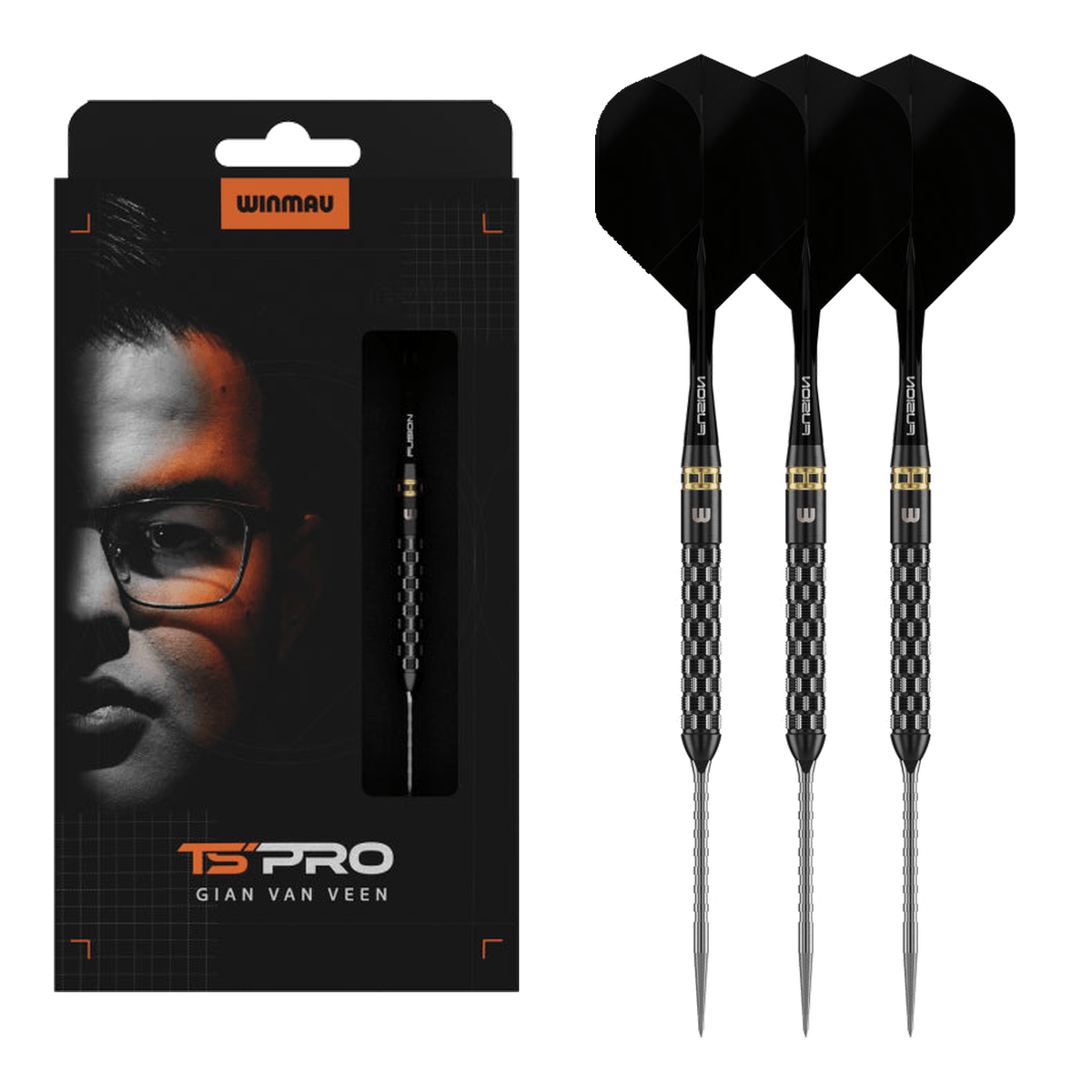 Winmau Gian Van Veen TS-Pro Switch Point - 90% Tungsten Steel Tip Darts 21 Grams Darts
