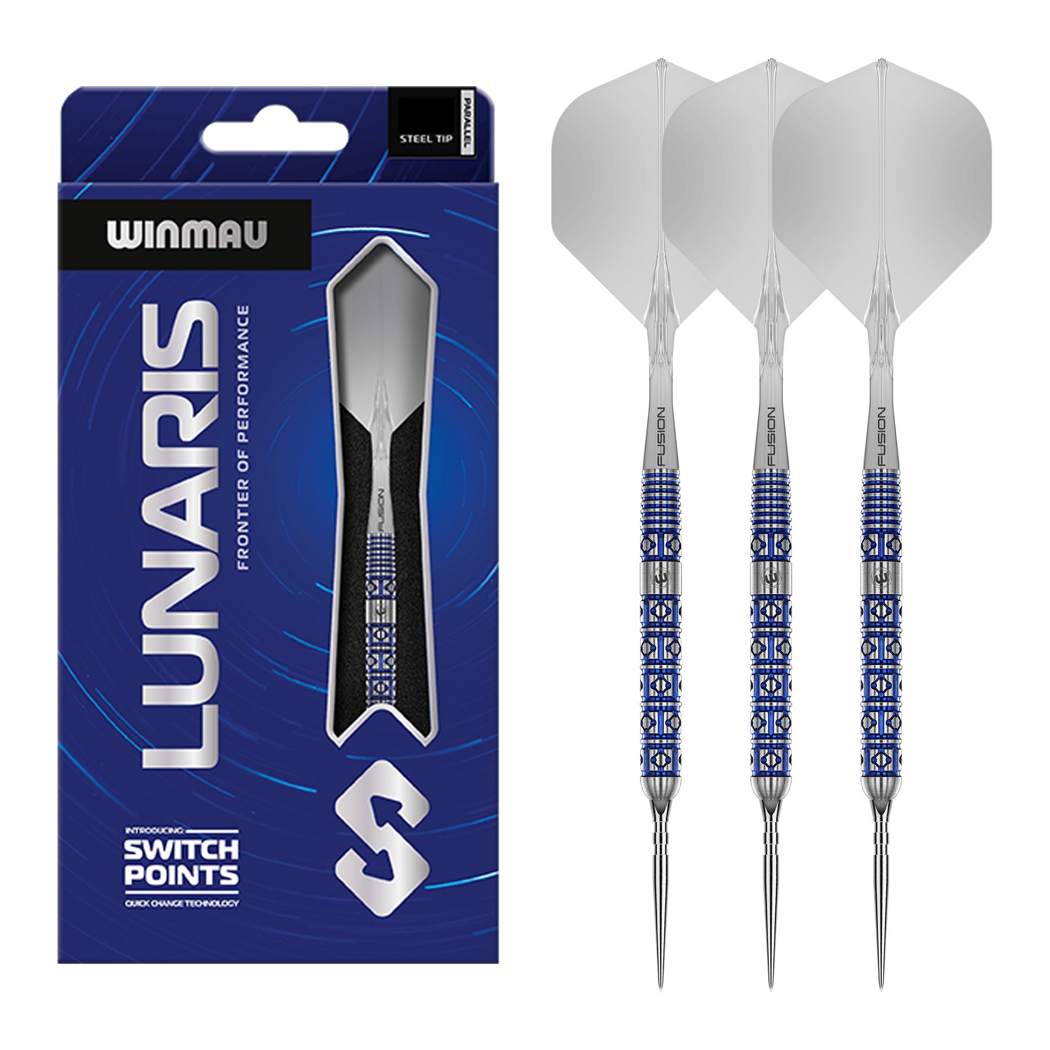 Winmau Lunaris Parallel Switch Point - 90% Tungsten Steel Tip Darts 23 Grams Darts