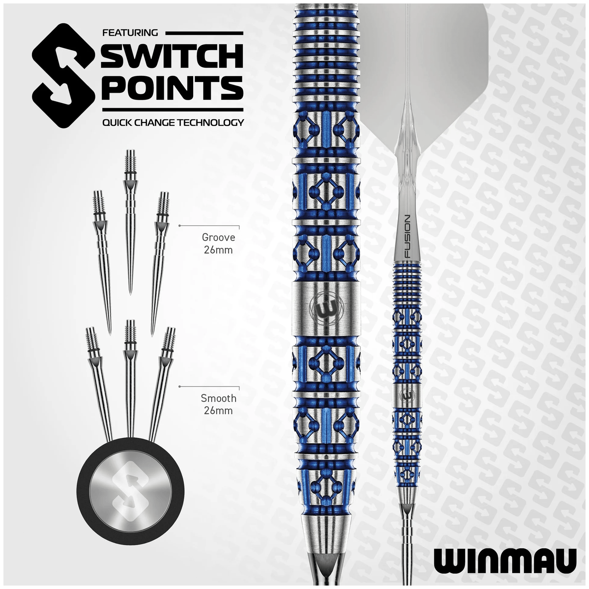Winmau Lunaris Tapered Switch Point - 90% Tungsten Steel Tip Darts Darts