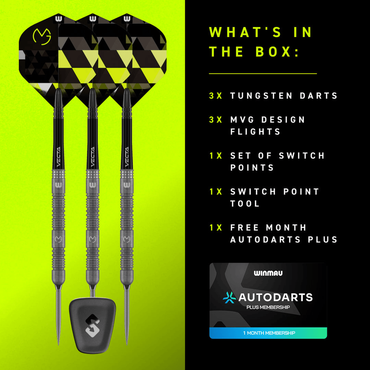 Winmau Michael Van Gerwen TS Switch Point - 90% Tungsten Steel Tip Darts Darts
