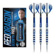 Red Dragon Gerwyn Price Blue Originals Steel Tip Darts - 90% Tungsten - 24 Grams Darts