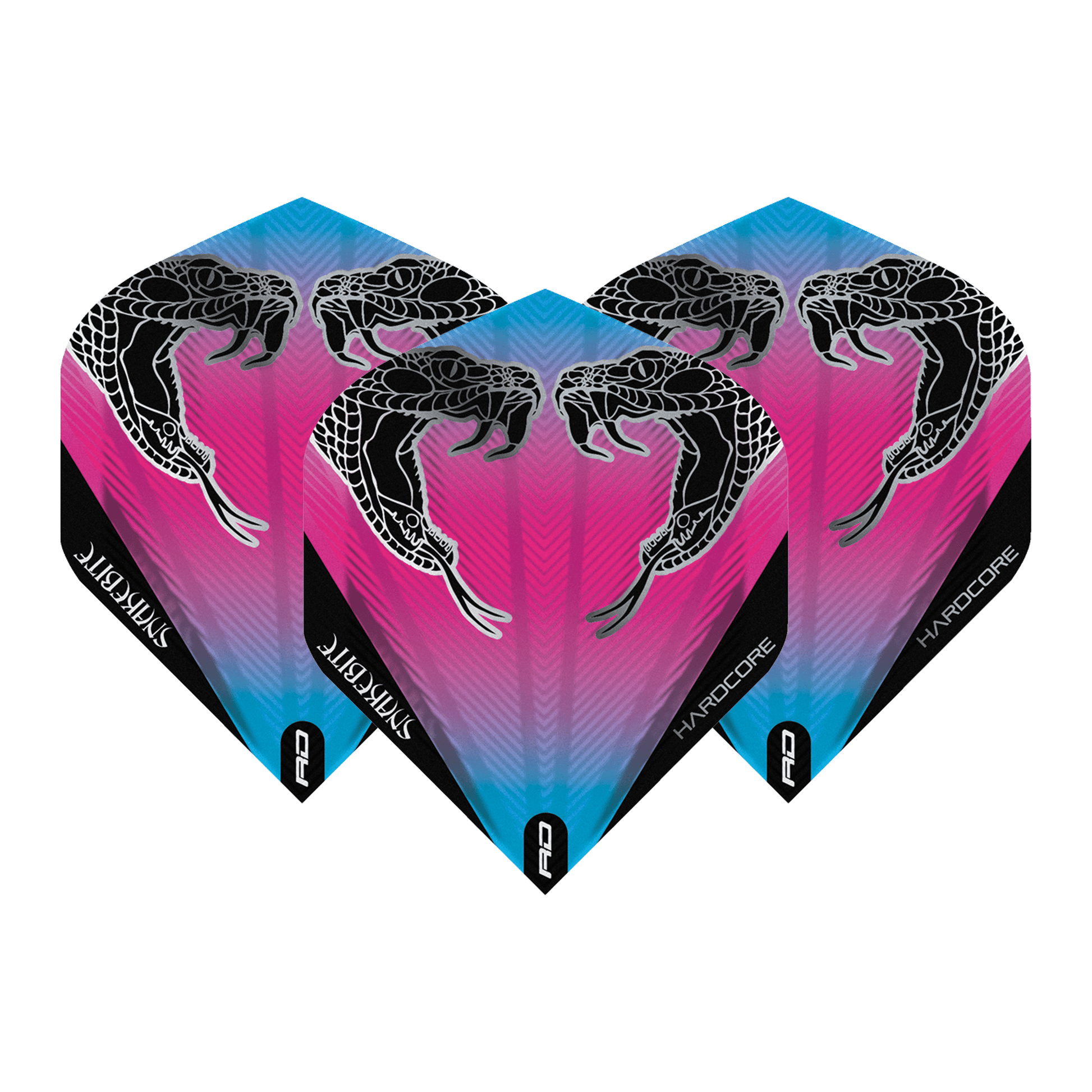 Red Dragon Peter Wright Hardcore Double Snake Head Flights Pink / Standard Flights